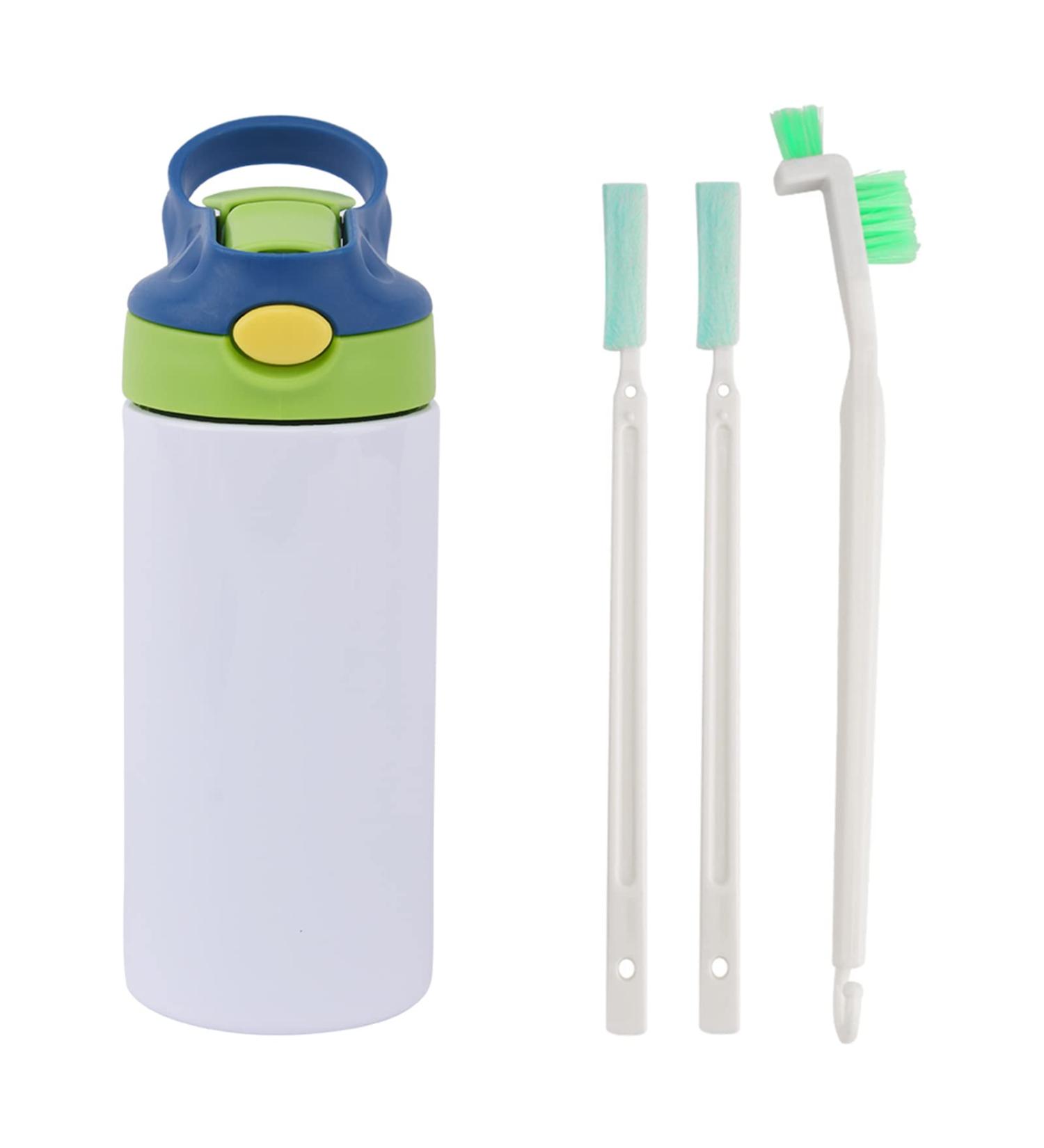 350ML Sublimation Sippy Cup with Double-Wall Insulation and Cleaning Brushes - Children's Stainless Steel Spill-Proof Tumbler (Blue-Green) - Buy Online on GoSupps.com