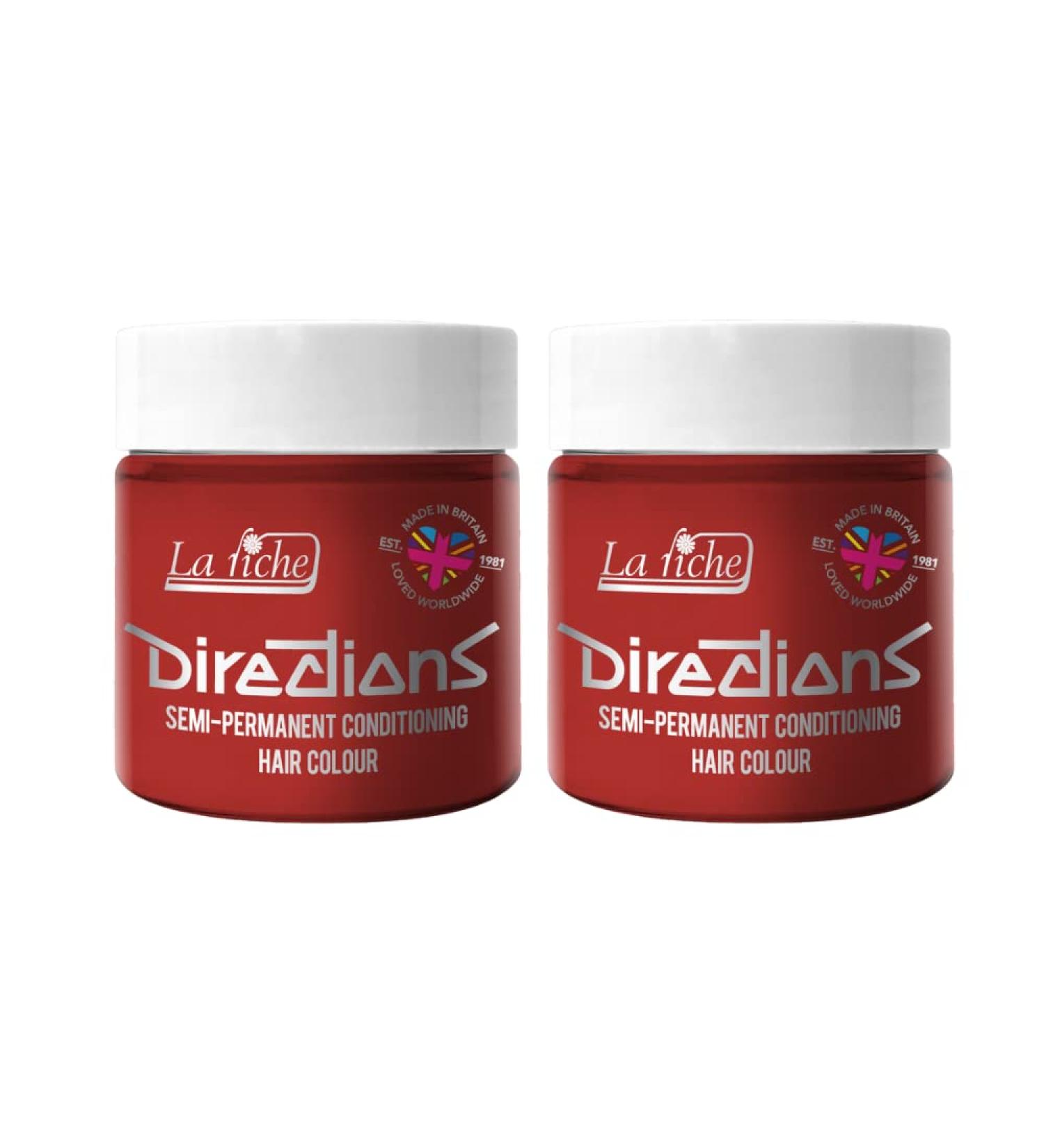 La Riche Directions Semi-Permanent Hair Color 100 ml Jar 2-Pack (Poppy Red) Poppy Red 100 ml (2-Pack)