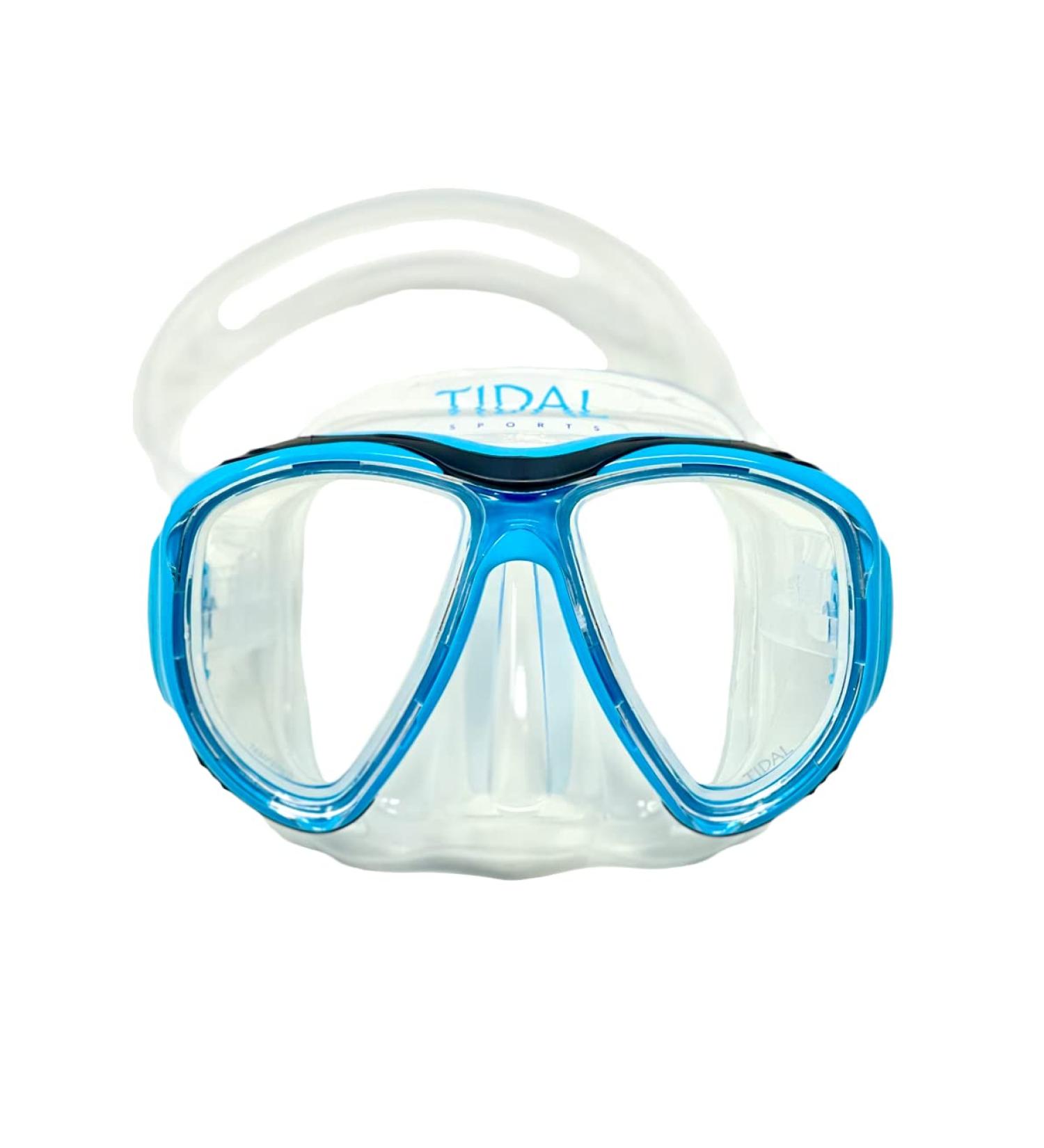 Tidal Mask - Advanced Anti Fog Scuba Diving Snorkel Mask for Adults | Wide-Angle Tempered Glass Lens | Aqua-Clear Skirt - Buy Online on GoSupps.com