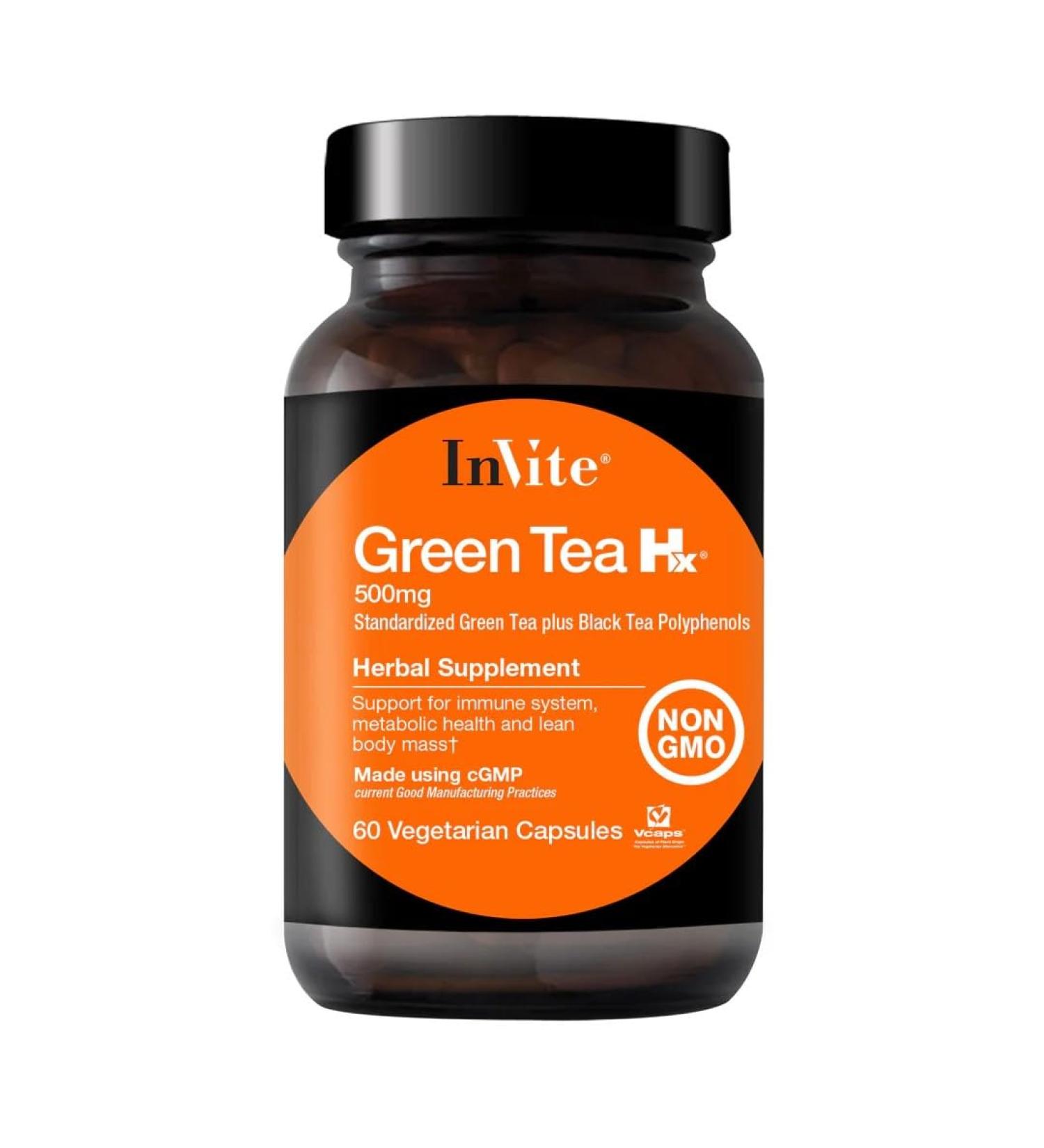 Invite Health - Green Tea Hx - Standarized Green Tea Plus Black Tea Polyphenols - 60 Vegetarian Capsules - 30 Day Supply (2-Pack) - Buy Online on GoSupps.com