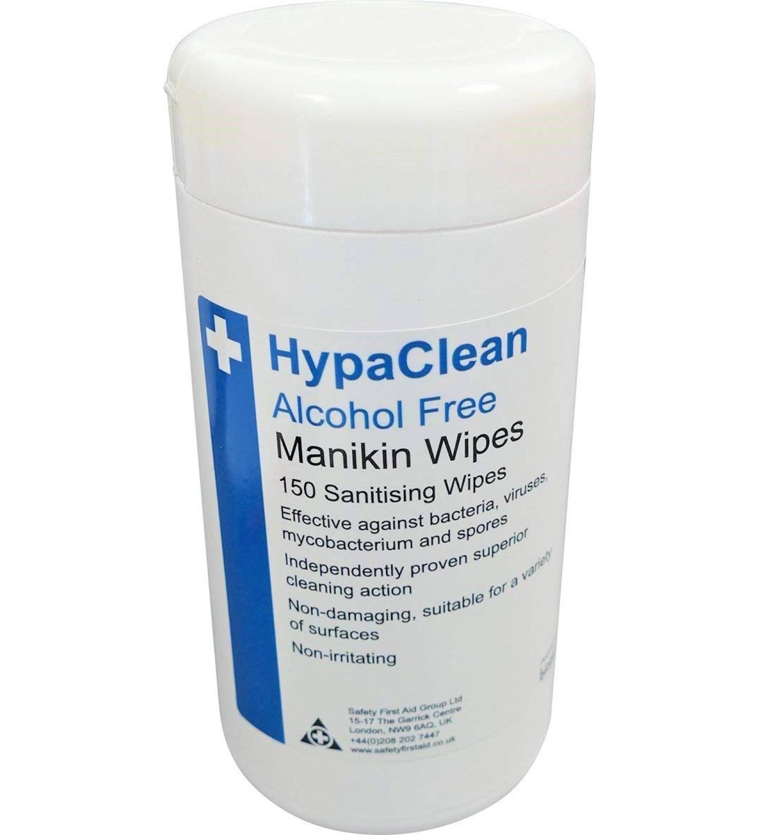 HypaClean Manikin Training Wipes - Alcohol Free (Tub of 150)
