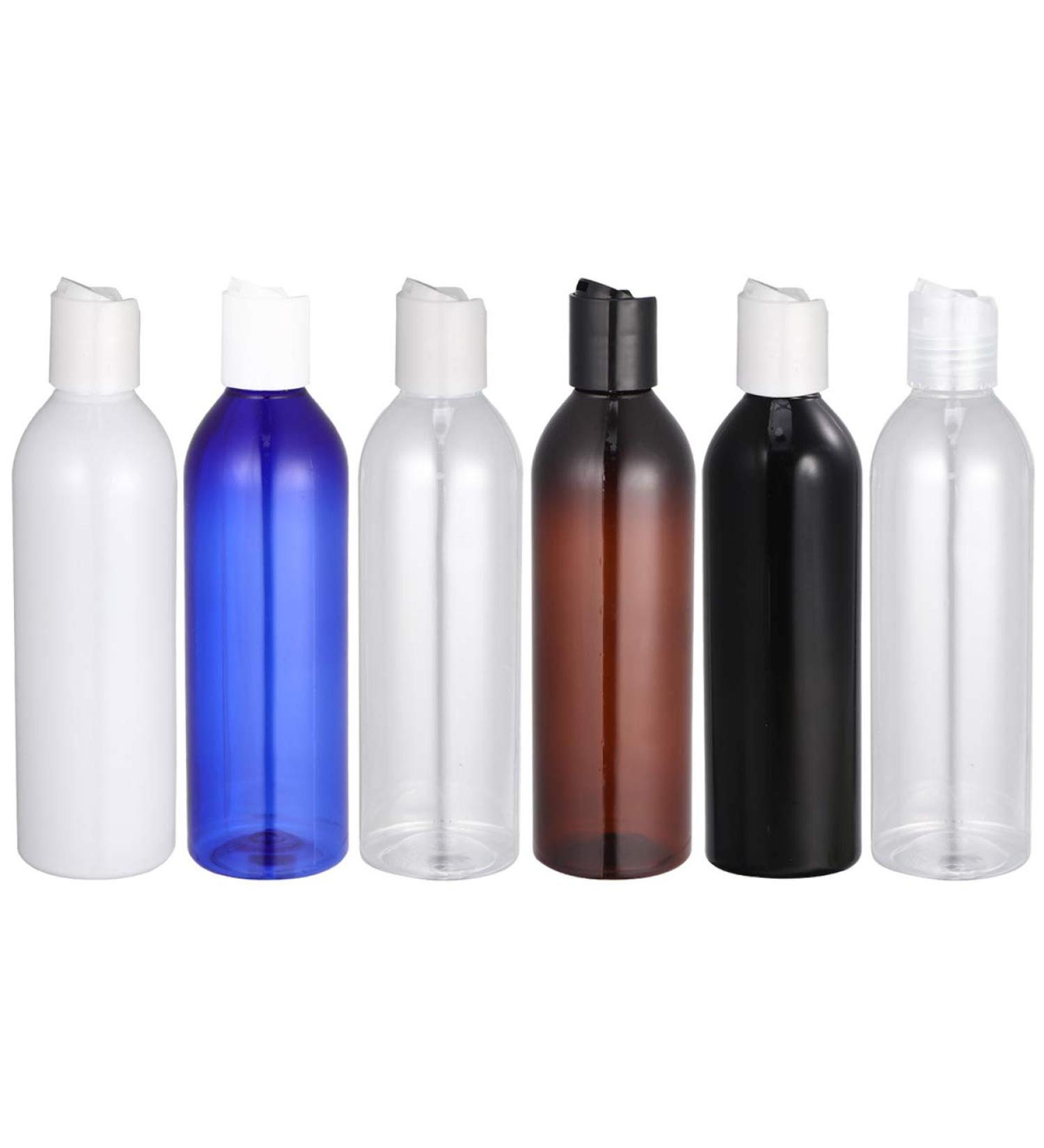 Minkissy 6pcs 250ml Portable Travel Bottles Plastic Refillable Bottles Plastic Squeeze Bottle with Disc Cap for Shampoo Lotion (Mixed Colors Bottle) Assorted Color - Buy Online on GoSupps.com