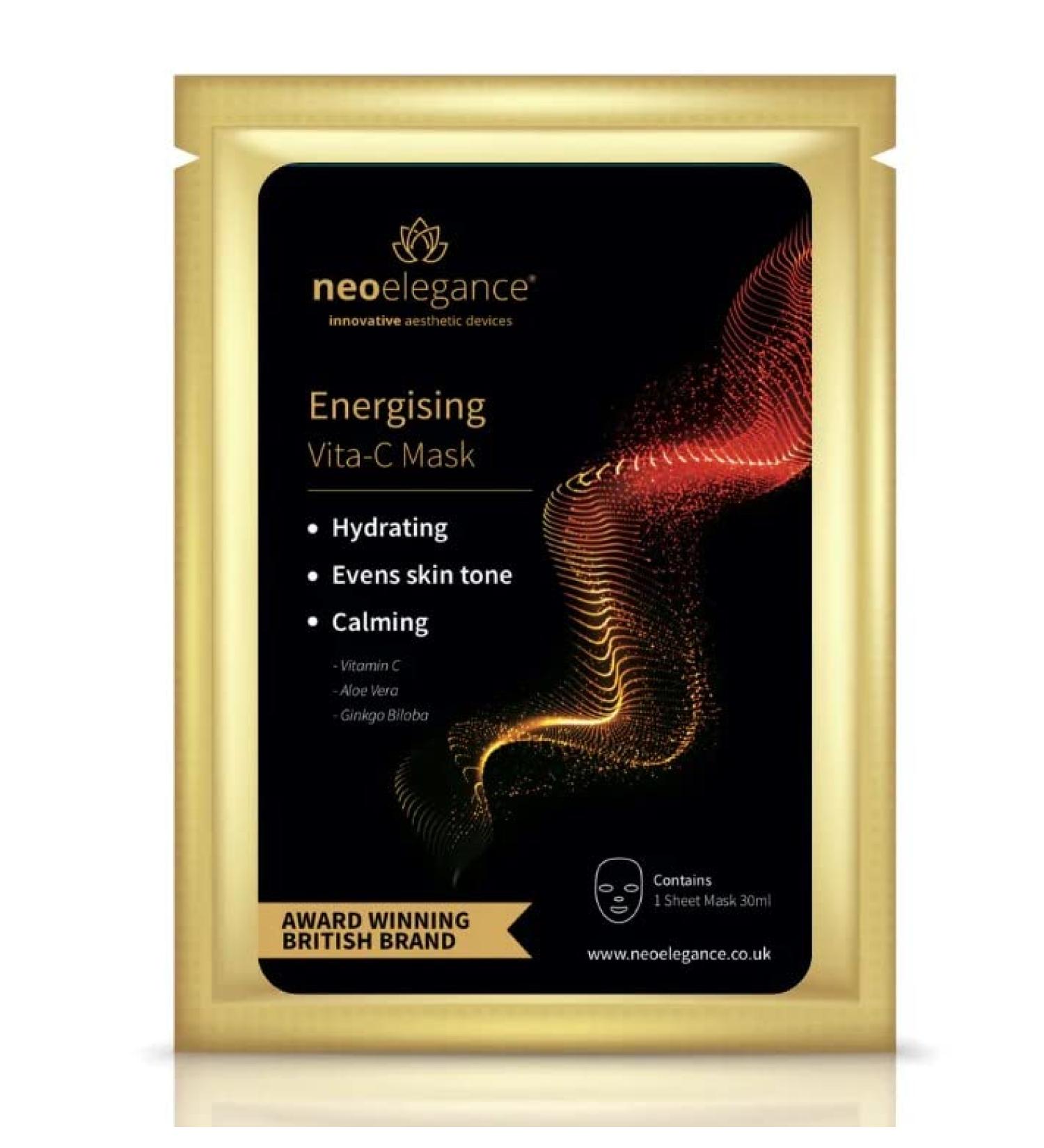 Energising Vita-C Sheet Mask - Evens Skin Tone | Award-Winning Neo Elegance Uk