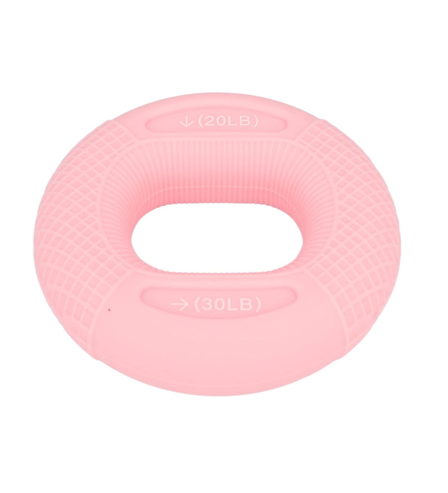 Hand Grip Strengthener Ring - Pink Silicone Stress Relief - Improve Finger Strength & Grip | International Shipping Available - Buy Online on GoSupps.com