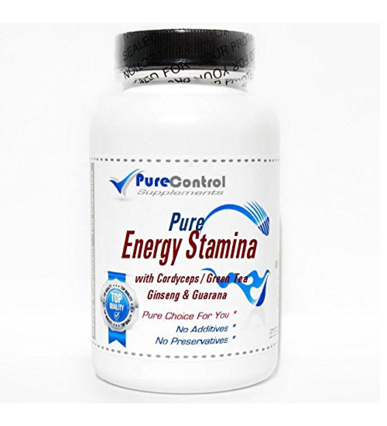 Pure Energy Stamina with Cordyceps/Green Tea Ginseng Guarana // 180 Capsules // Pure // by PureControl Supplements.