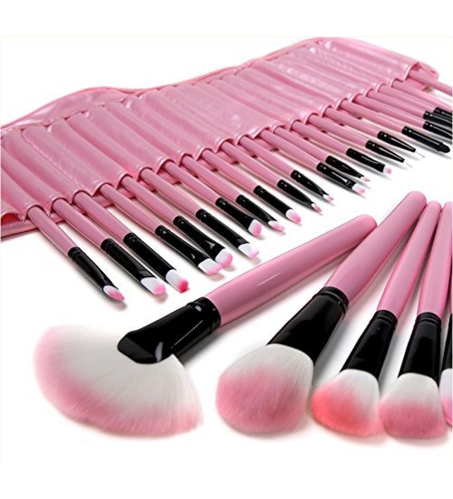 ZJchao 32 Pink Makeup Brush Set Professional Cosmetics Brushes for Foundation Blush & Eyeshadow | International Shipping Available - Buy Online on GoSupps.com