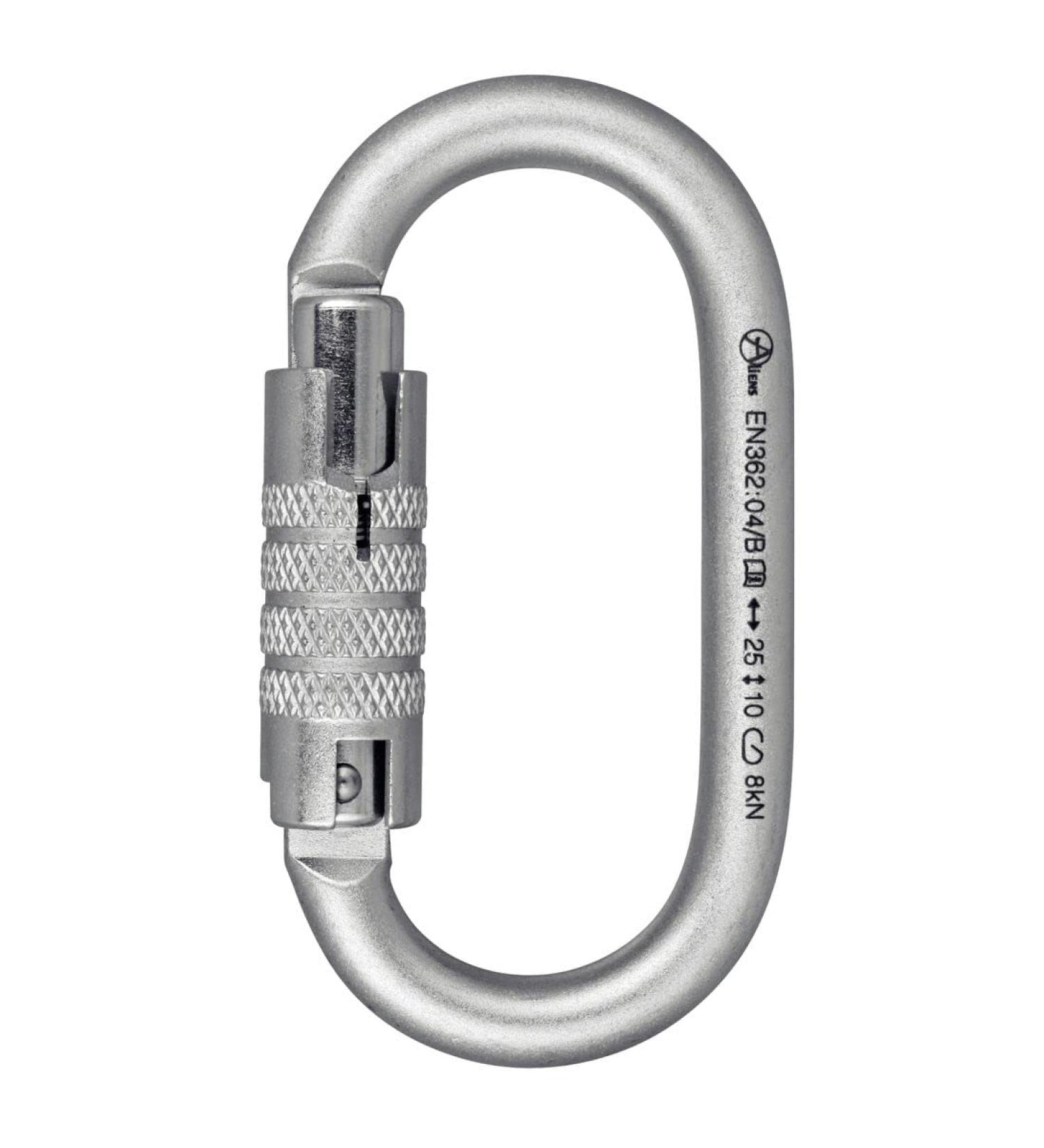 ALIENS Total Oval Steel Carabiner Silver TriLock | Durable & Secure Climbing Gear | International Shipping Available - Buy Online on GoSupps.com