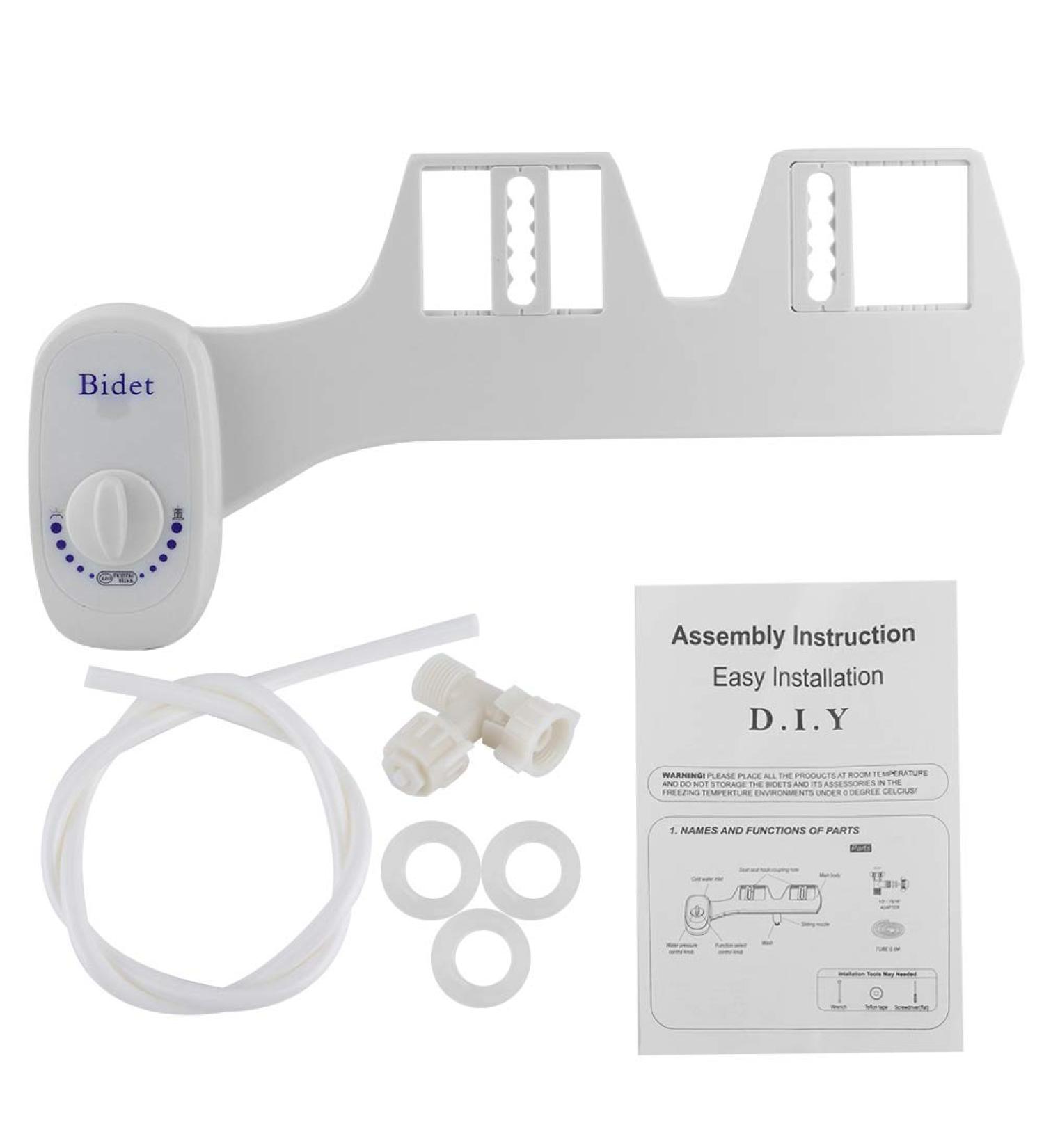 Non-Electric Bidet Sprayer - Self-Cleaning Toilet Attachment with Single Nozzle (G1/2) - White | International Shipping Available - Buy Online on GoSupps.com