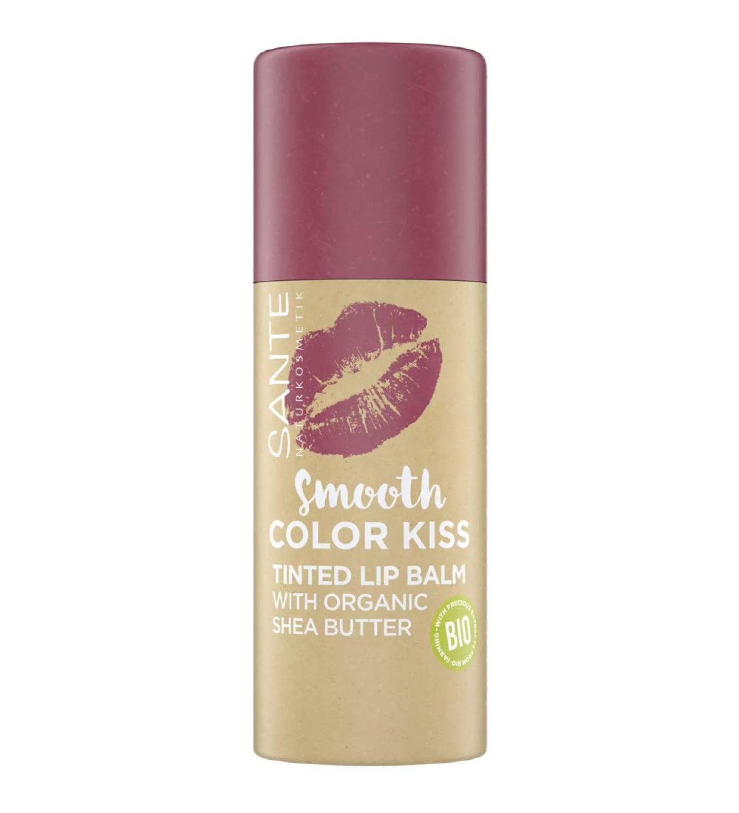 Sante Naturkosmetik Naturkosmetik Smooth Color Kiss 02 Soft Red Red Tinted Lip Balm with Organic Shea Butter Moisturizing Delicate Fruity Scent 8.5 g - Buy Online on GoSupps.com