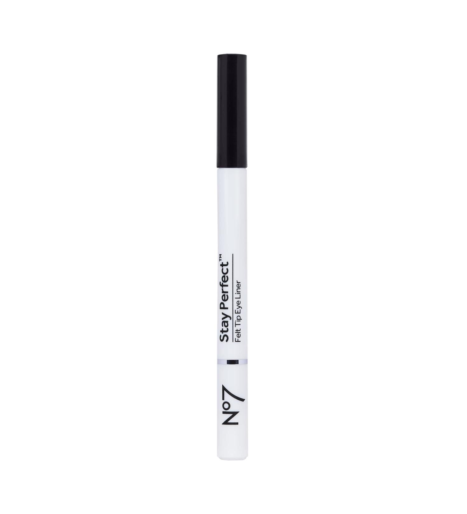 No7 Stay Precise Felt Tip Eye Liner - Black - Precision Tip Liquid Eyeliner Ideal for Cat Eye Look - Easy to Use  Long Lasting Eyeliners for Women (1.6g)