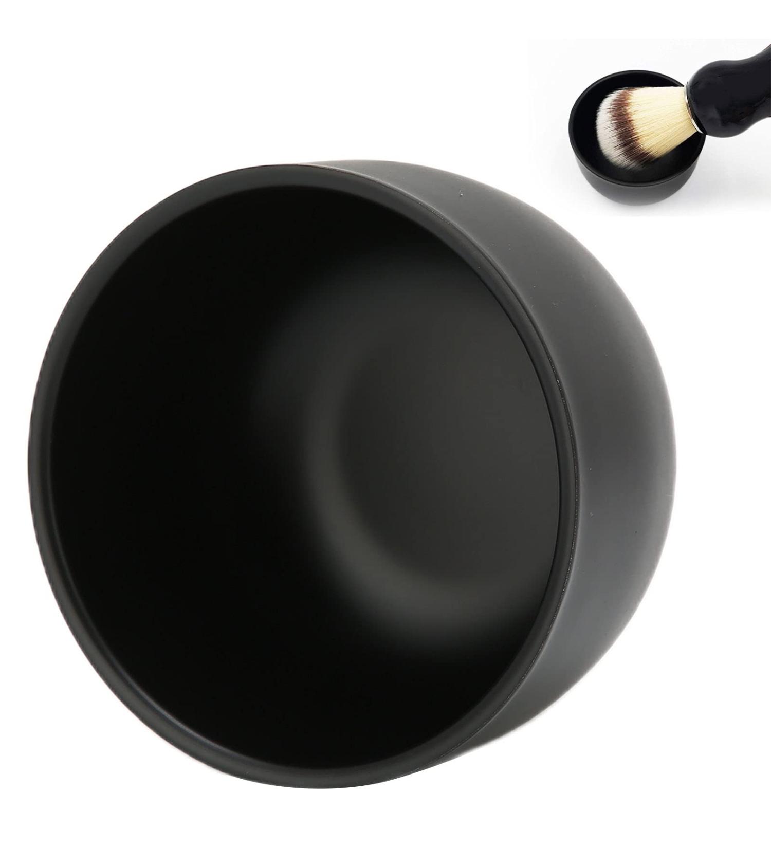 Kcabret Shaving Bowl - Black Stainless Steel Foam Shell | Curved Non-Slip Design for Ultimate Comfort | International Shipping Available - Buy Online on GoSupps.com