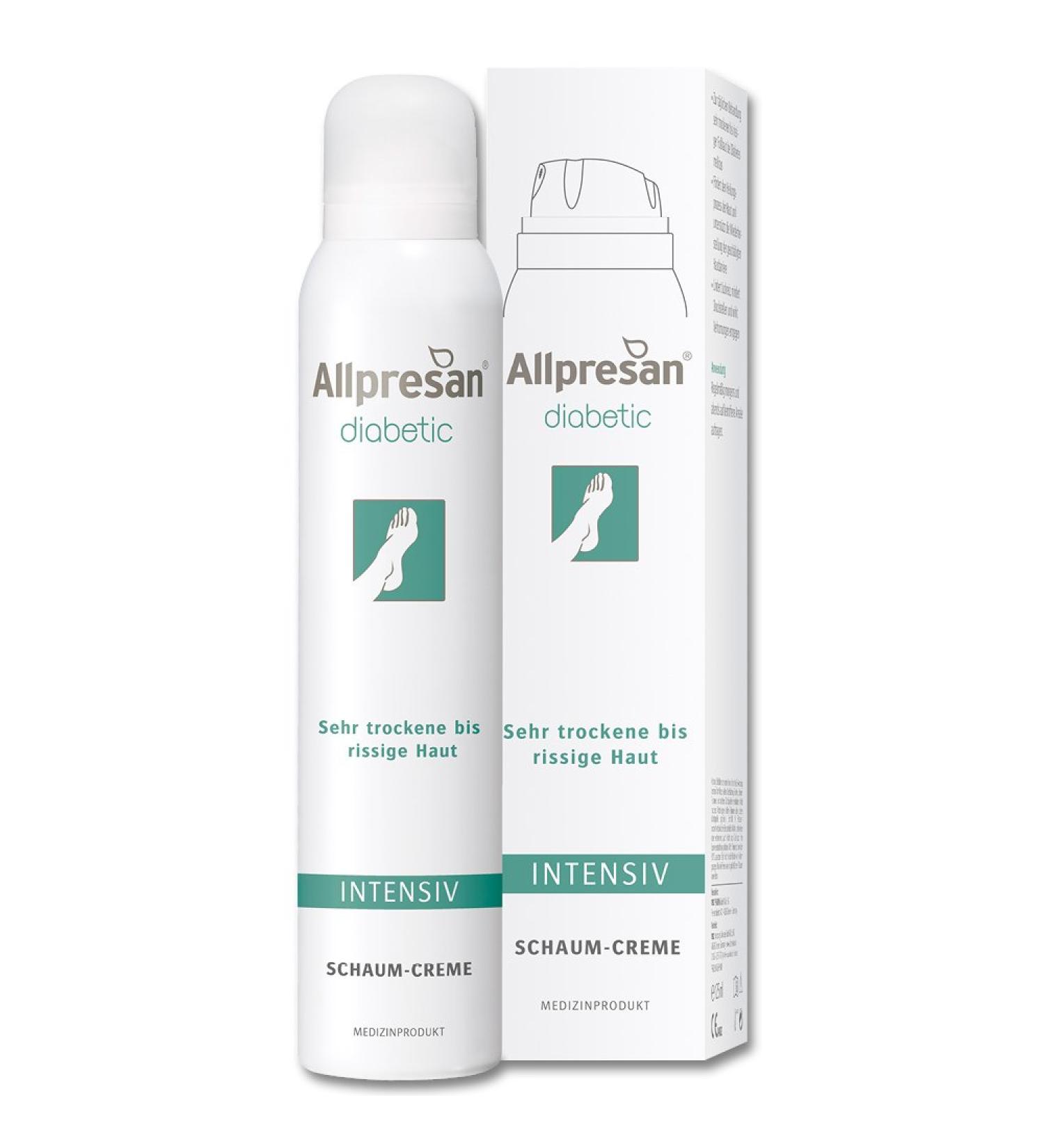Allpresan diabetic INTENSIVE foam cream - for diabetes mellitus - for very dry to cracked foot skin - 200 ml