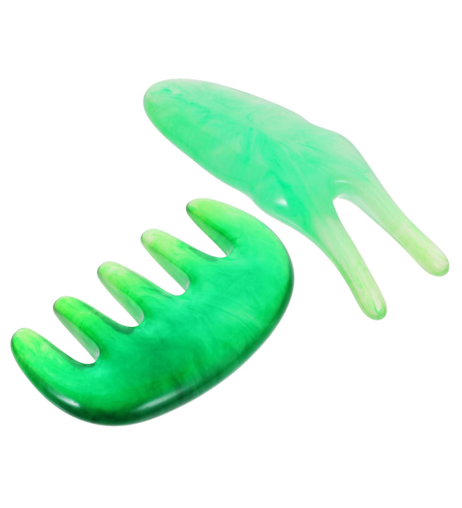 Magiclulu 3 Sets Scalp Massage Device - Jade Comb & Y-Shaped Fork Scraping Tool for Relaxation & Care - Buy Online on GoSupps.com
