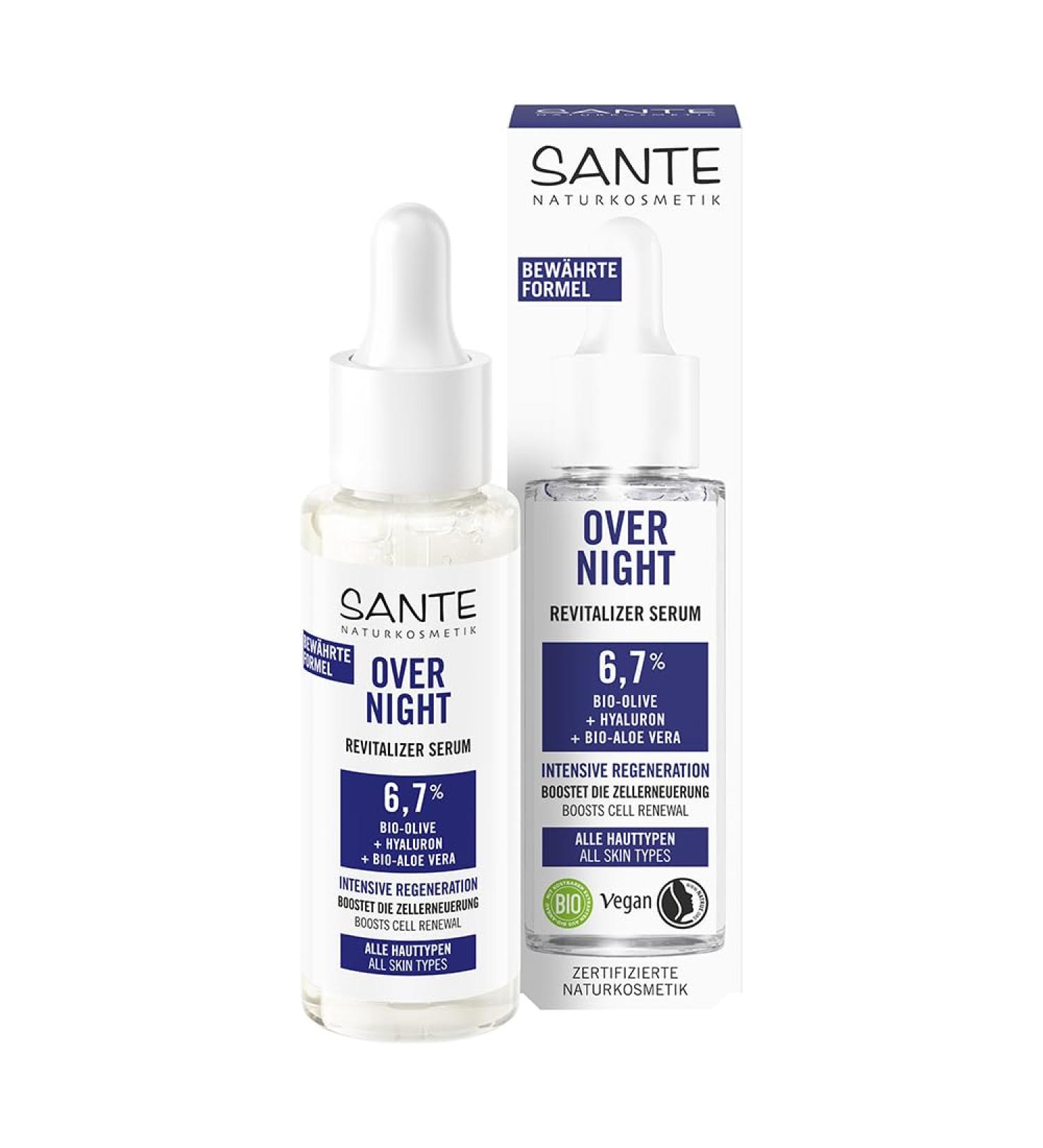Sante Naturkosmetik Sante Facial Care Overnight Revitalizer Serum 30 ml - Buy Online on GoSupps.com