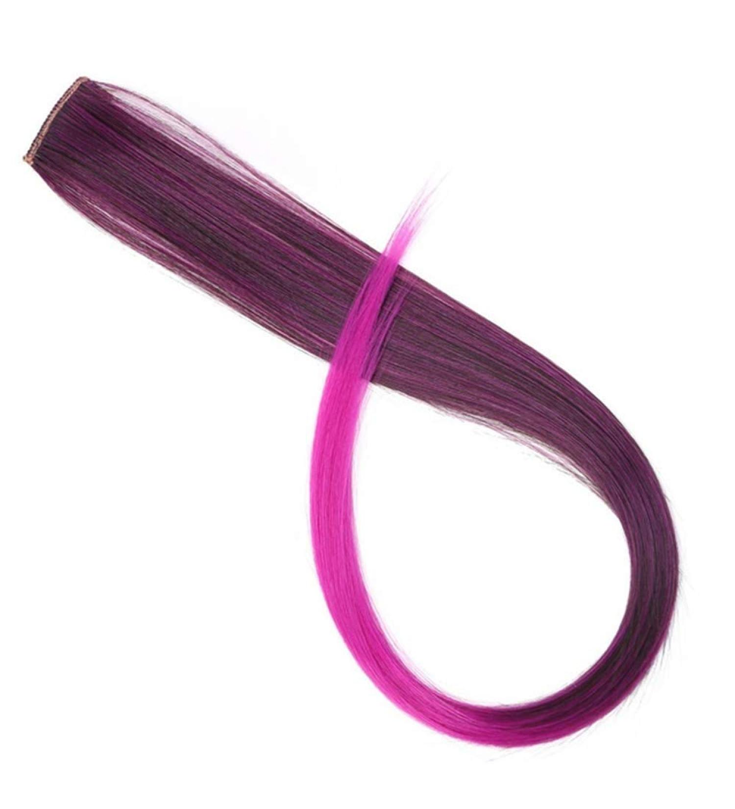 Rainbow Hair Clip Stripes | Long Straight Synthetic Wig Highlights - Pink 53H Fashion Accessories - Buy Online on GoSupps.com