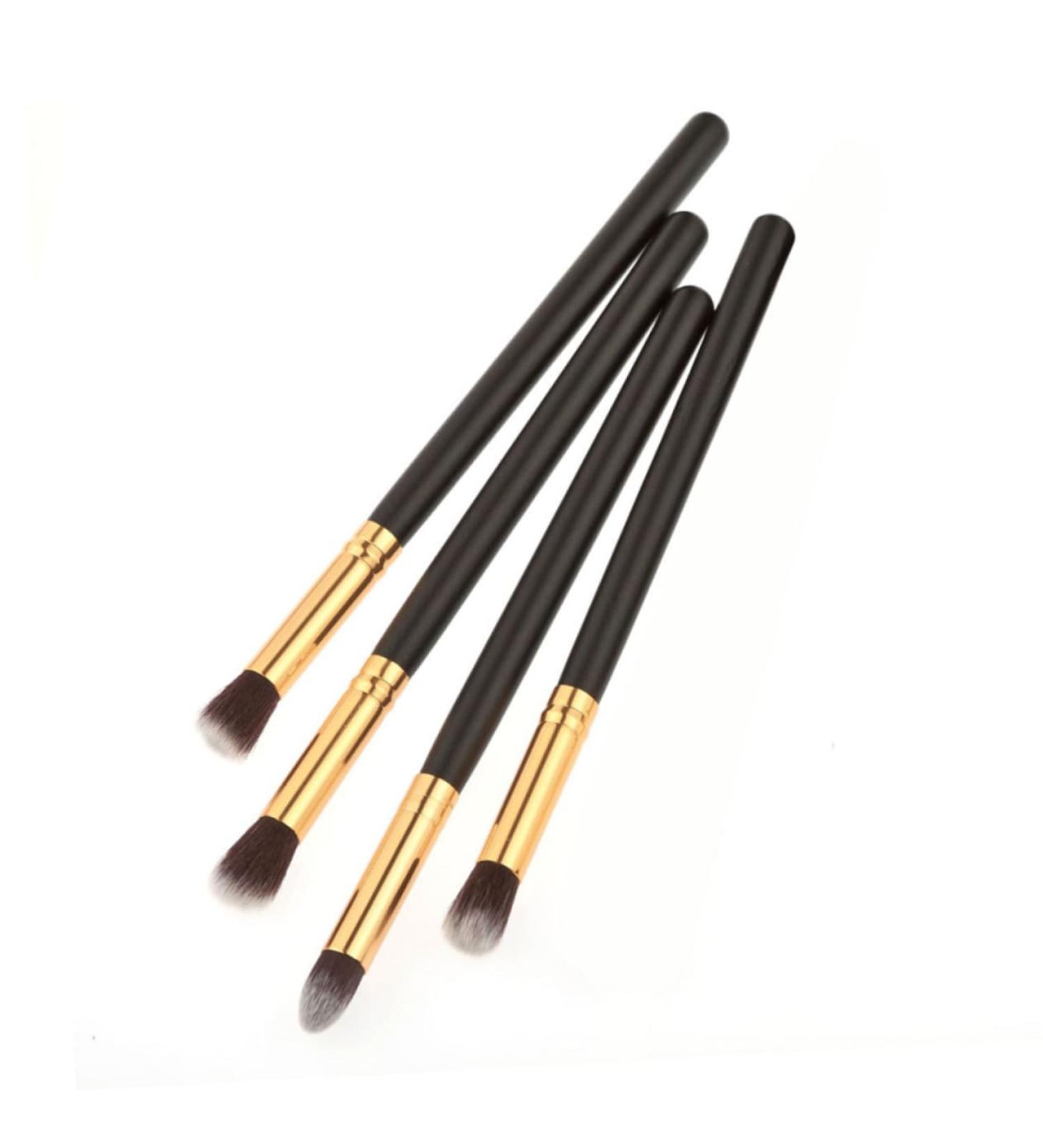 Baluue 4pcs Set Eye Make-up Brush Kit Glitter Makeup Brushes Highlighter Brushes Eyeliner Brushes Black