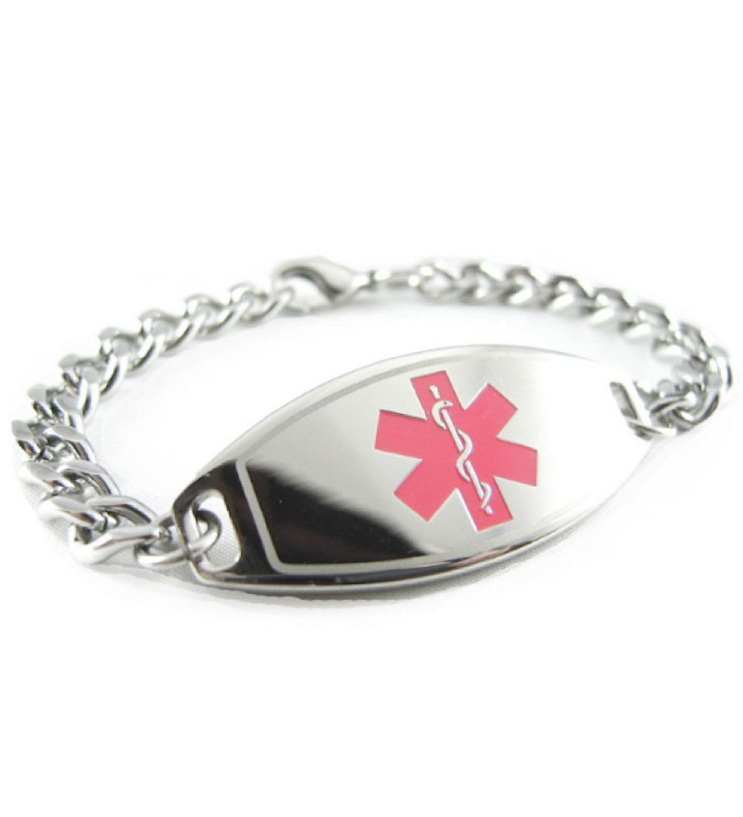 Pre-Engraved Pink DNR Alert Medical Bracelet | Customizable & International Shipping - Buy Online on GoSupps.com