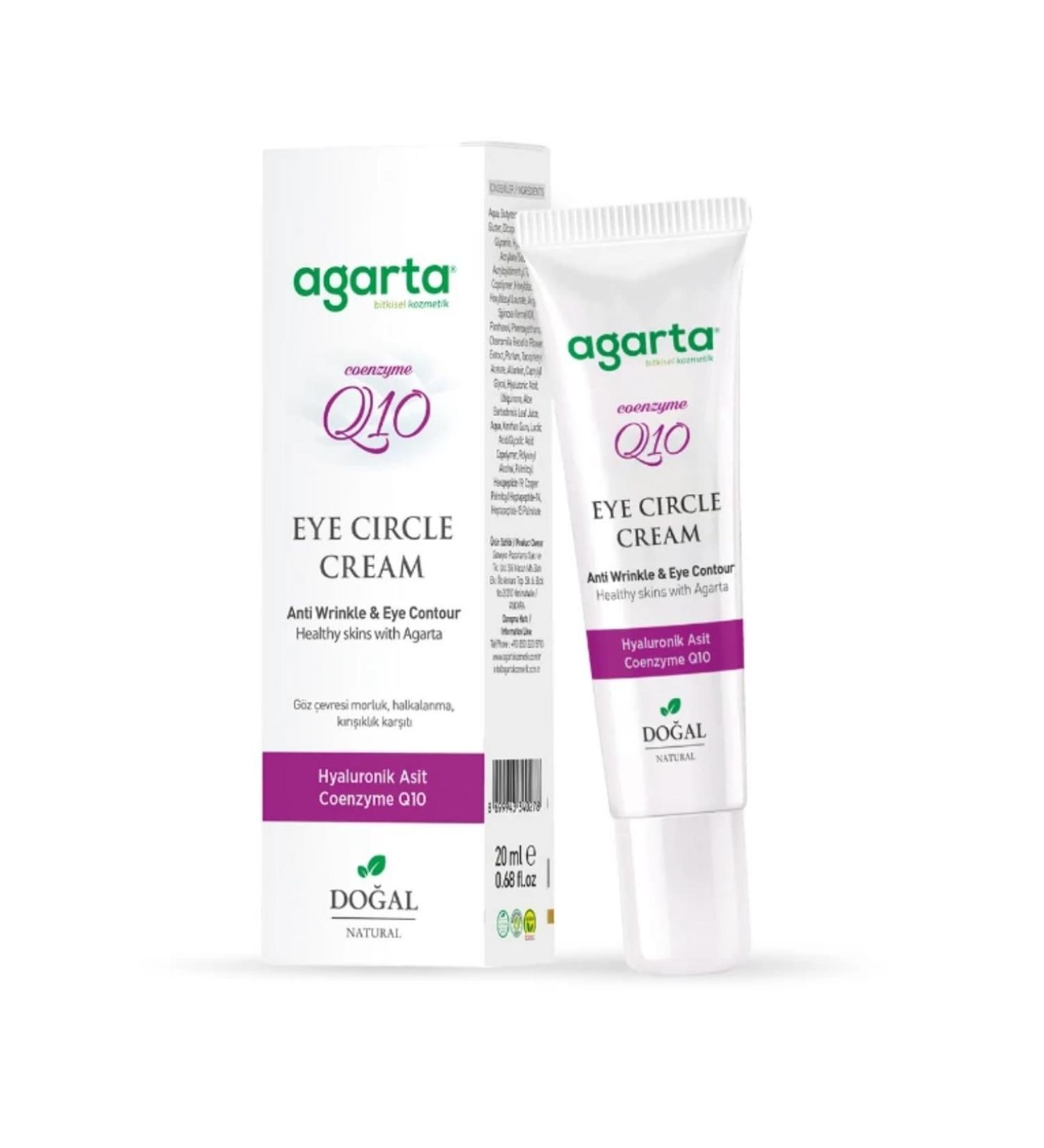 Agarta Eye Contour Cream with Coenzyme Q10 Hydrating & Smoothing Care for a Brighter-Looking Eye Area Daily Botanical Skincare Vegan Formula 0.68 fl oz - Buy Online on GoSupps.com