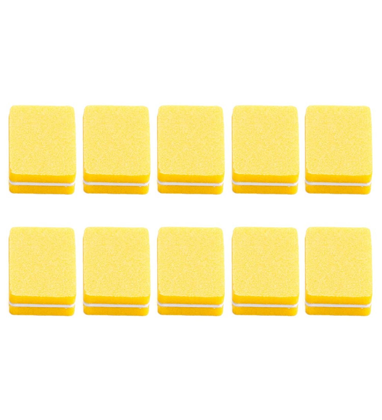 TSBB 10pcs Double Sided Mini Nail File Blocks - Colorful Yellow Nail Polishing & Sanding Buffer for Perfect Nails - Buy Online on GoSupps.com