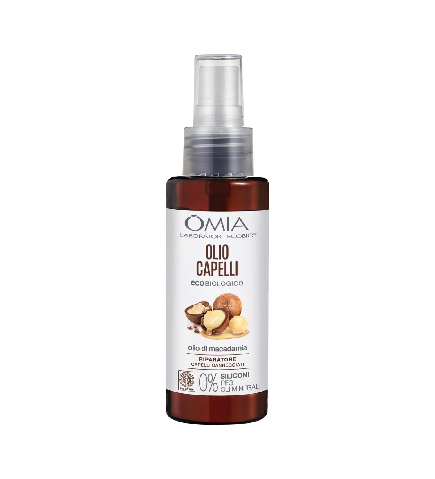 Omia KO Organic Hair Oil with Macadamia | Repair Damaged Hair Silicone-Free 100ml - Buy Online on GoSupps.com