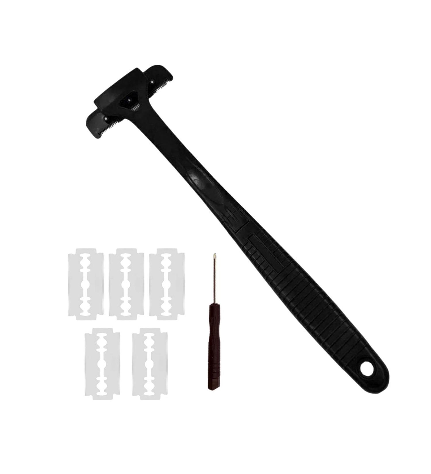 Fenteer Men's Back Razors - Long Handle for DIY Back Shaving Ergonomic Design Easy Wet/Dry Use - KL in Black - Buy Online on GoSupps.com