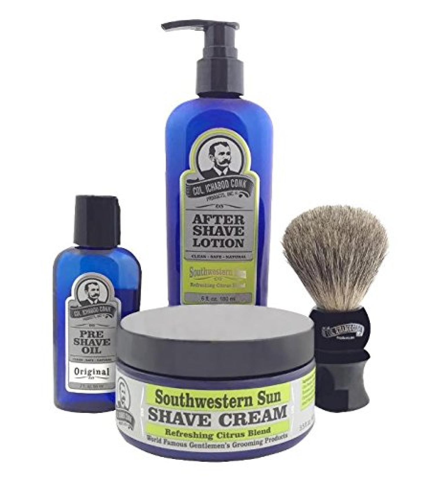 Colonel Conk Model 4012 Southwestern Sun 4pc Shave Kit - Premium Shaving Set for Men | International Shipping Available - Buy Online on GoSupps.com