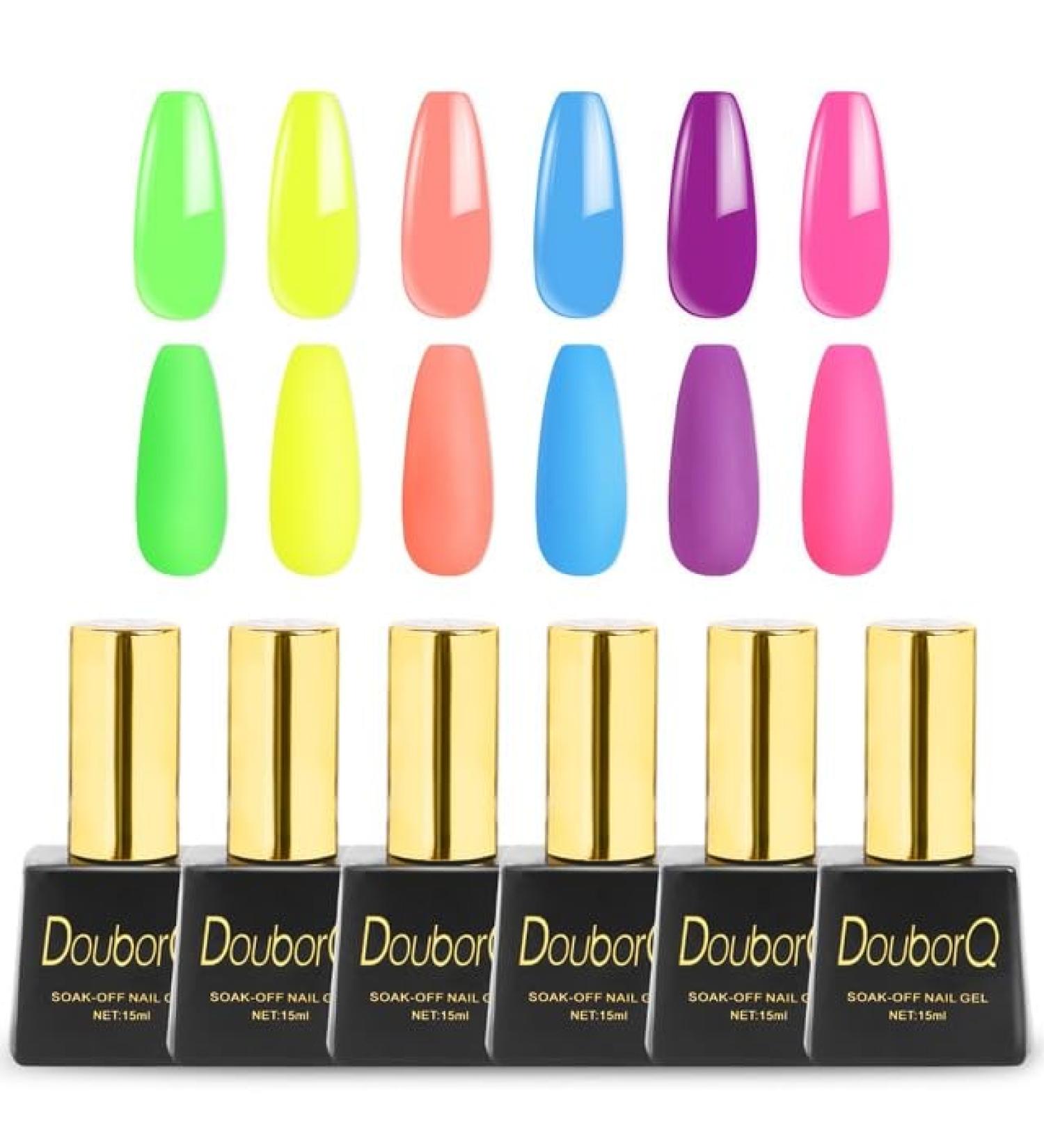 6color Gel Nail Polish Soak Off UV Gel Semi Permanent Nail Art UV Gel Varnish Led Cured 15ml Nail Polish for Nail Art Design - (Color: Multi) - Buy Online on GoSupps.com