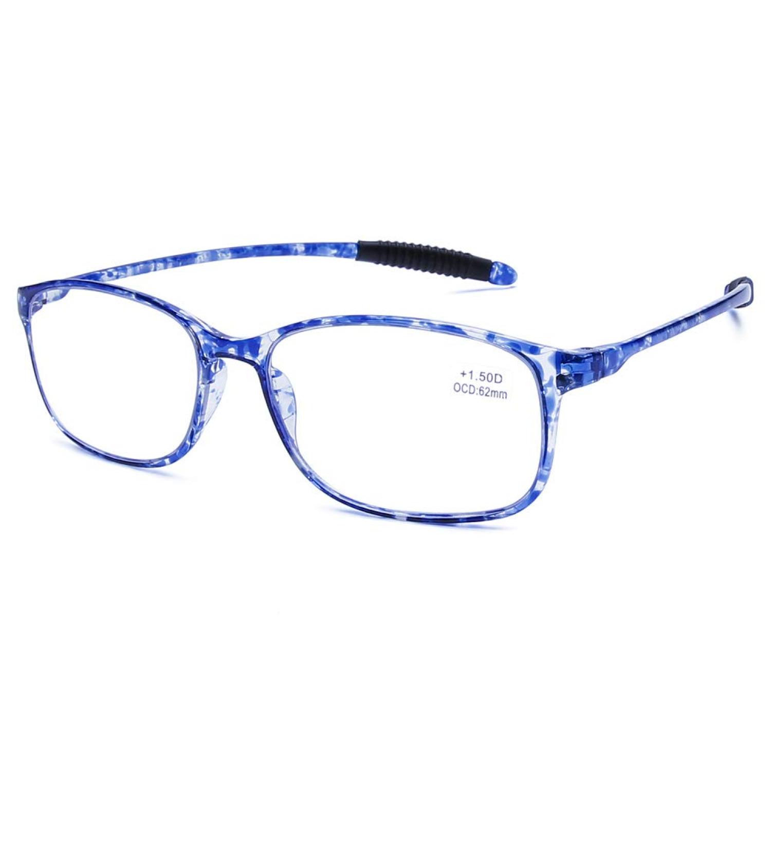 DOOViC Blue Light Filter Reading Glasses TR259-C for Unisex 9 Colors C7 Blue Tortoiseshell 1.5x Magnification Shop Internationally! - Buy Online on GoSupps.com