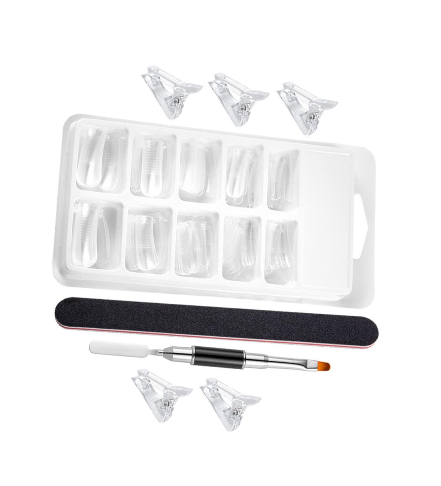 FRCOLOR 1 Set Nail Extension Set White Outfits Kit De Manicura False Nail Form French Nails Tips Clear Nail Gel Nail Mold Kit Fake Acrylic Nails Fake Nail Manicure Art Supplies Plastic 17.8x1.2cm As Shown - Buy Online on GoSupps.com