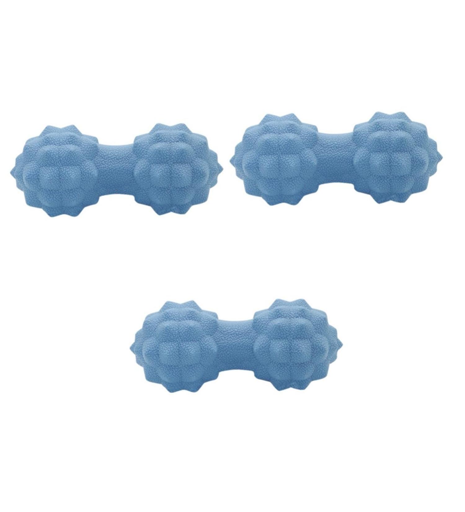 Inoomp 3ST Muscle Relaxation Yoga Balls - Silicone Massage Spikes & Double Lacrosse Balls - Foot & Hand Massage Tools - 15x6cm - Blue - 3 Pack - Buy Online on GoSupps.com