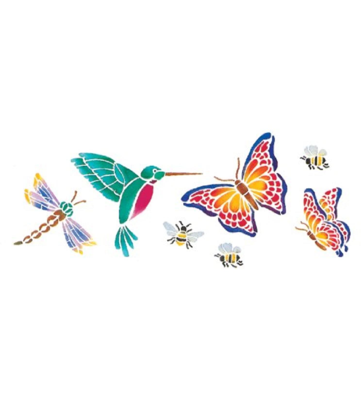 Delta Creative Stencil Magic Decorative Stencils, 5.25 by 13-Inch, 956270012 Butterflies and More
