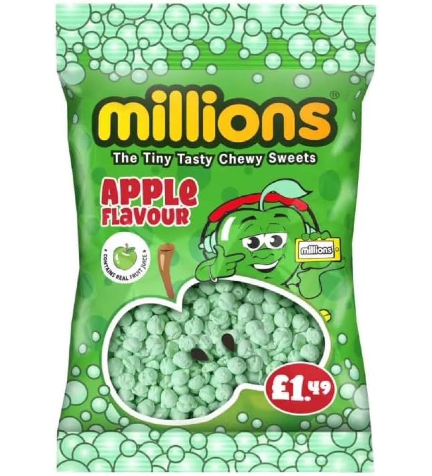 Millions Apple Bag 6 x 110g Delicious Special For Easter Tasty And Twisty Treat Gift Hamper Christmas Birthday Easter Gift Sold By Kidzbuzz