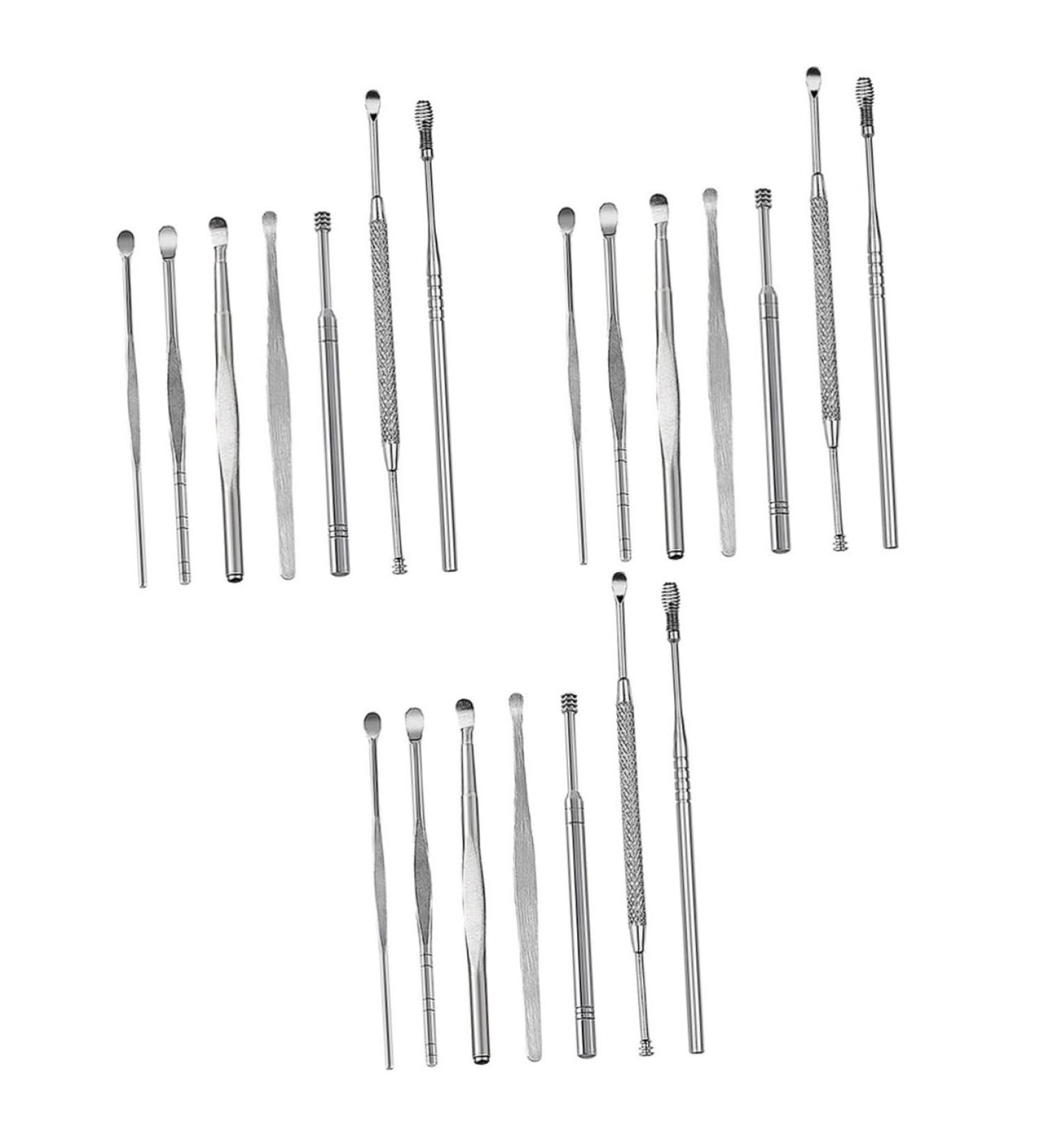 FRCOLOR 21 Pcs Ear Wax Removal Tool Set - Ear Wax Cleaner & Picker Silver 12cm - Ear Care Supplies for Efficient Cleaning - Buy Online on GoSupps.com