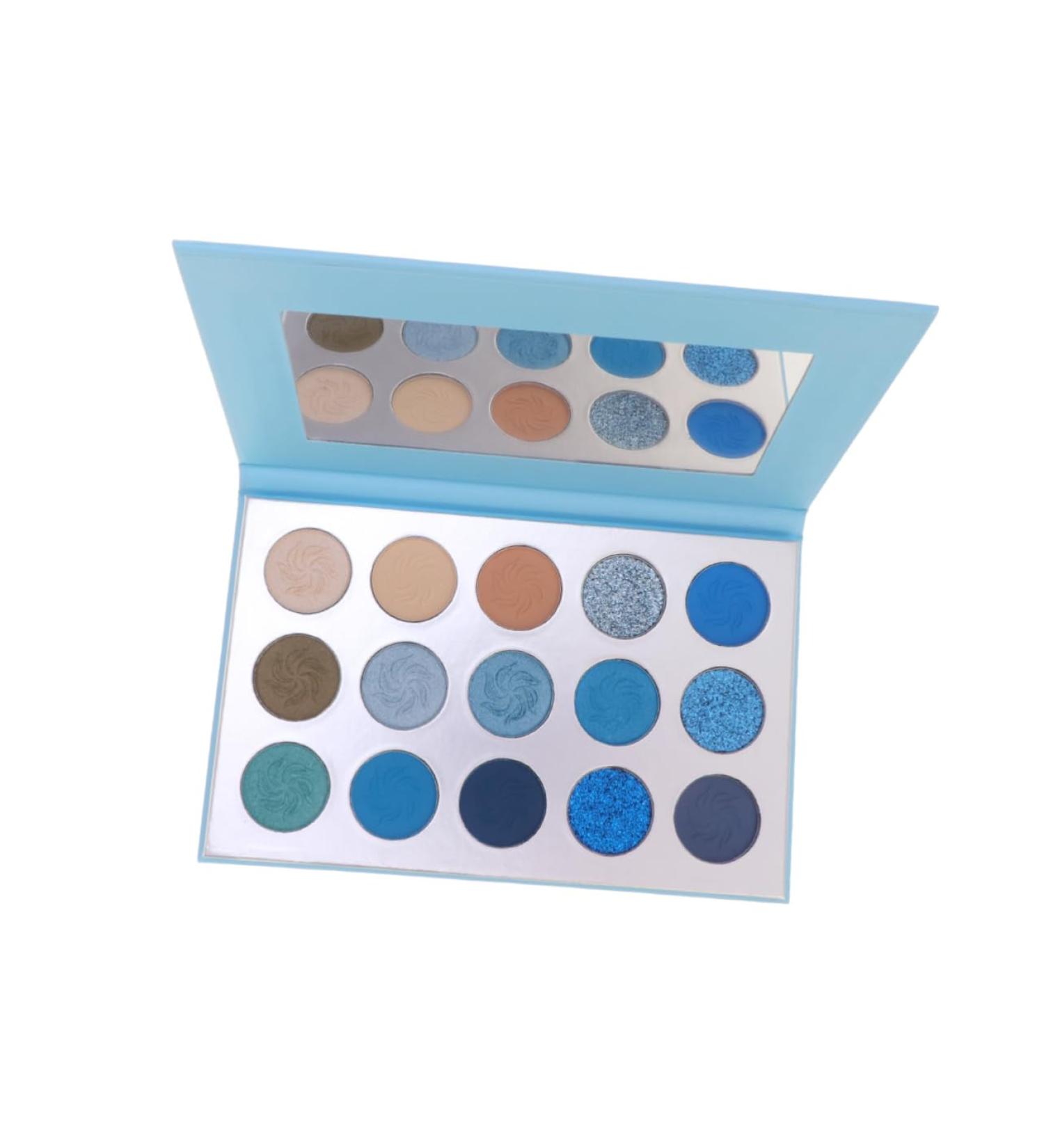 Mipcase 15 Glitter Eye Shadow Eye Shadow Pallets for Women Eyeshadow Compact Powder Eye Shadow Miss Make up 1 count (Pack of 1) Blue - Buy Online on GoSupps.com