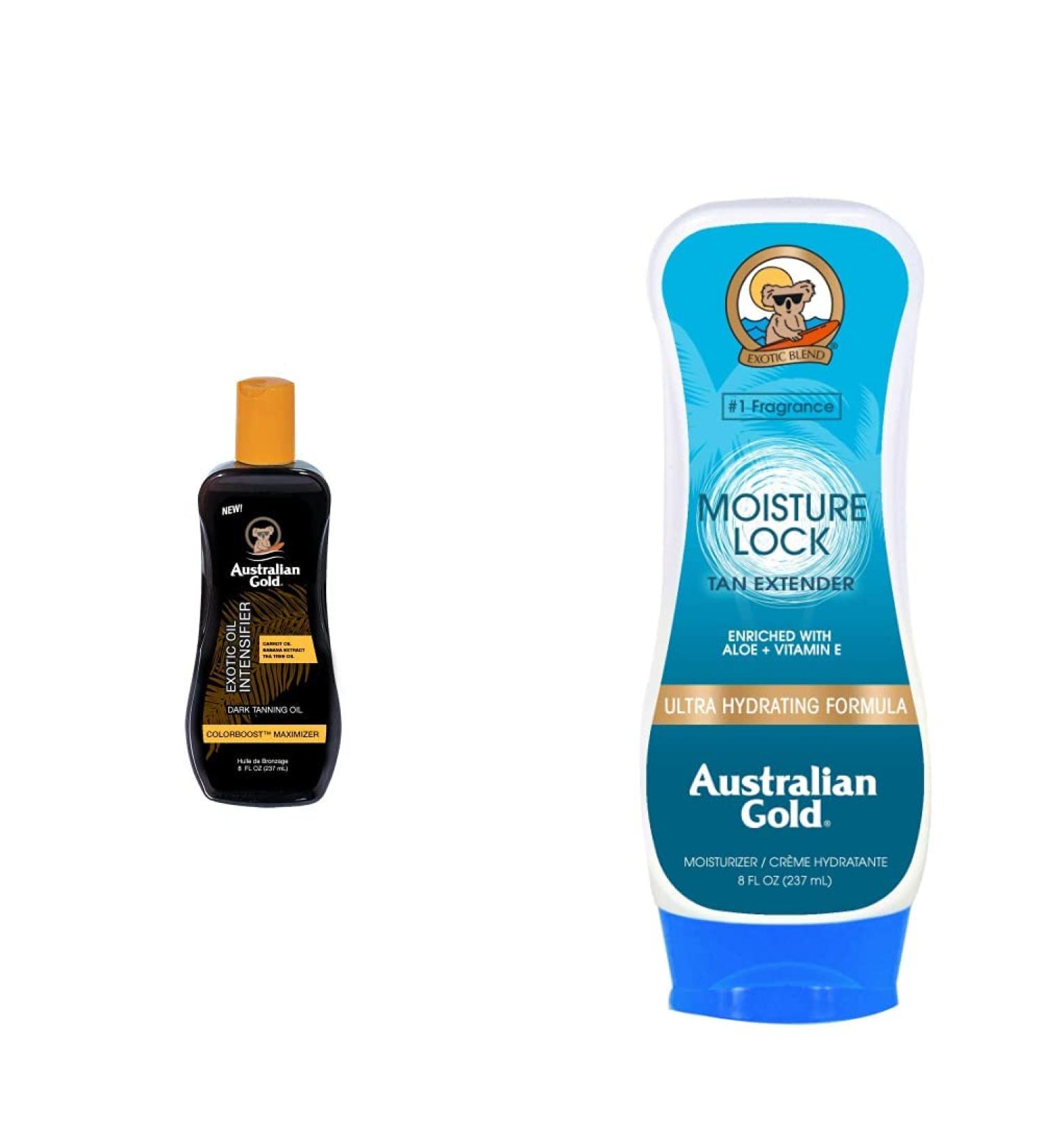Buy Australian Gold Dark Tanning Exotic Oil Spray & Moisture Lock Tan Extender Bundle - International Shipping Available - Buy Online on GoSupps.com