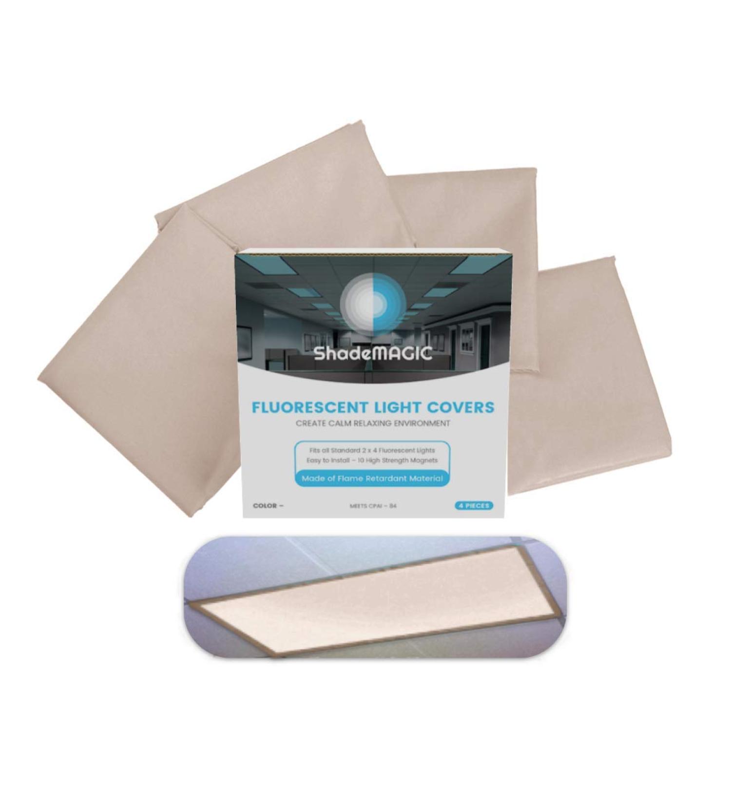ShadeMAGIC Fluorescent Light Filter Covers (Mocha) - Diffuser Pack Eliminate Harsh Glare That Causes Eyestrain and Head Strain The The Classroom or at Office. (4) - Buy Online on GoSupps.com