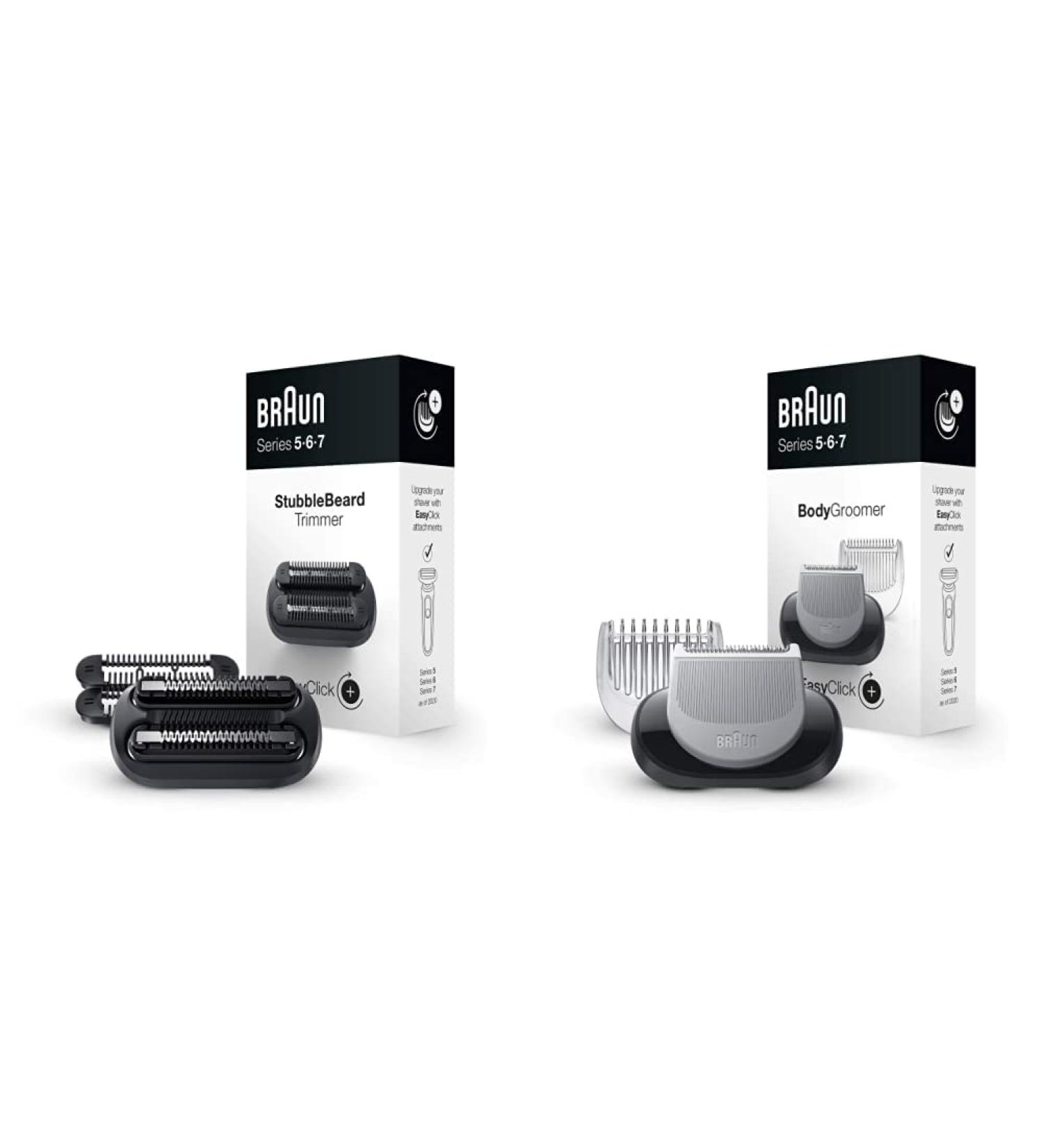 Braun EasyClick 3-Day Beard Trimming Attachment & Body Groomer - Compatible with Series 5 6 & 7 Razors | Men's Personal Care & Hair Removal - Buy Online on GoSupps.com