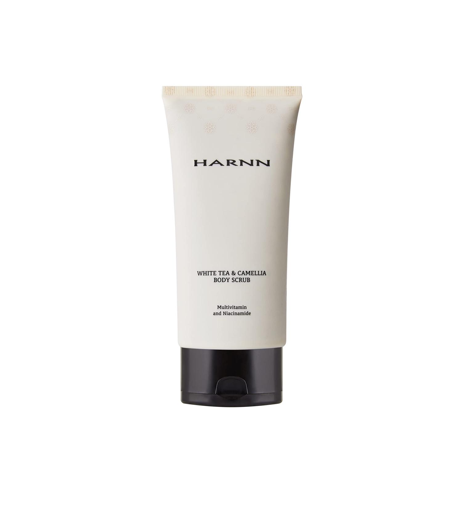 Natural Body Peeling with Hyaluron Cica Niacinamide & Vitamin C - Harnn White Tea & Camellia for Very Dry & Sensitive Skin (150g) - Buy Online on GoSupps.com