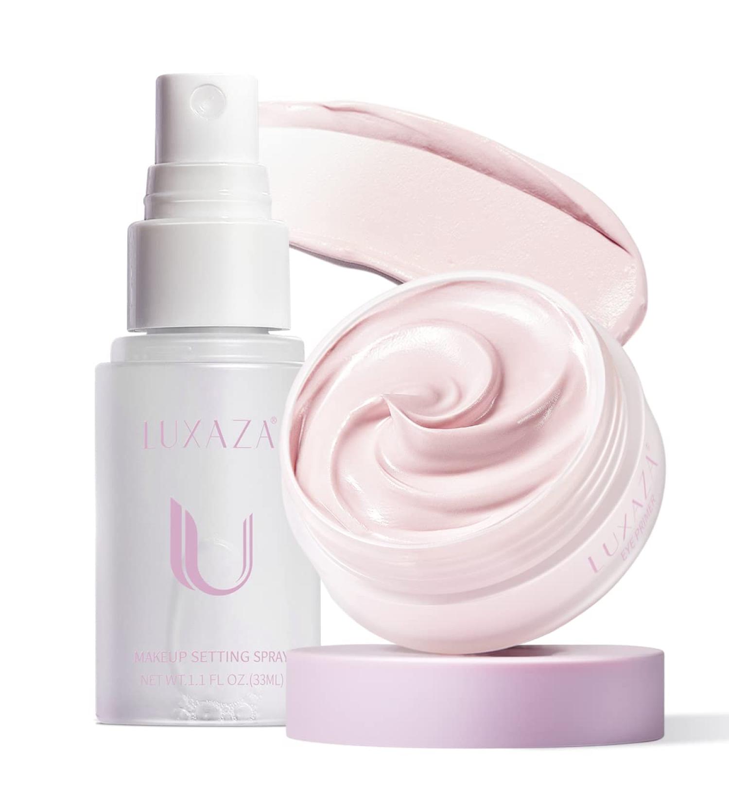 LUXAZA Eyeshadow Primer & Setting Spray - Long Lasting Makeup Primer and Setting Spray - Oil Absorbing Formula - 1.15 Fl. Oz & 0.35 oz - Buy Online on GoSupps.com