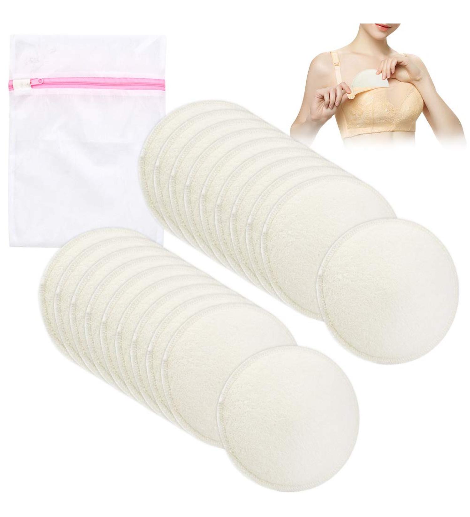 TIMESETL 20pcs Bamboo Nursing Pads Reusable Nursing Pads Breastfeeding Pads Washable Breast Pads with Laundry Bag Eco Pads for Breastfeeding - Buy Online on GoSupps.com