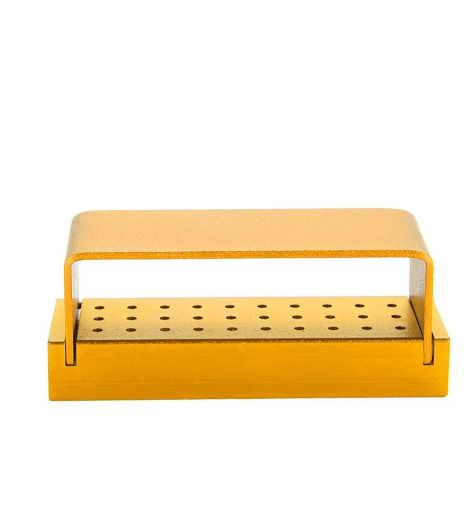 Buy Dental Autoclavable Box - 30 Hole Disinfection Holder for Dental Drill Tools - Aluminum Golden | International Shipping - Buy Online on GoSupps.com