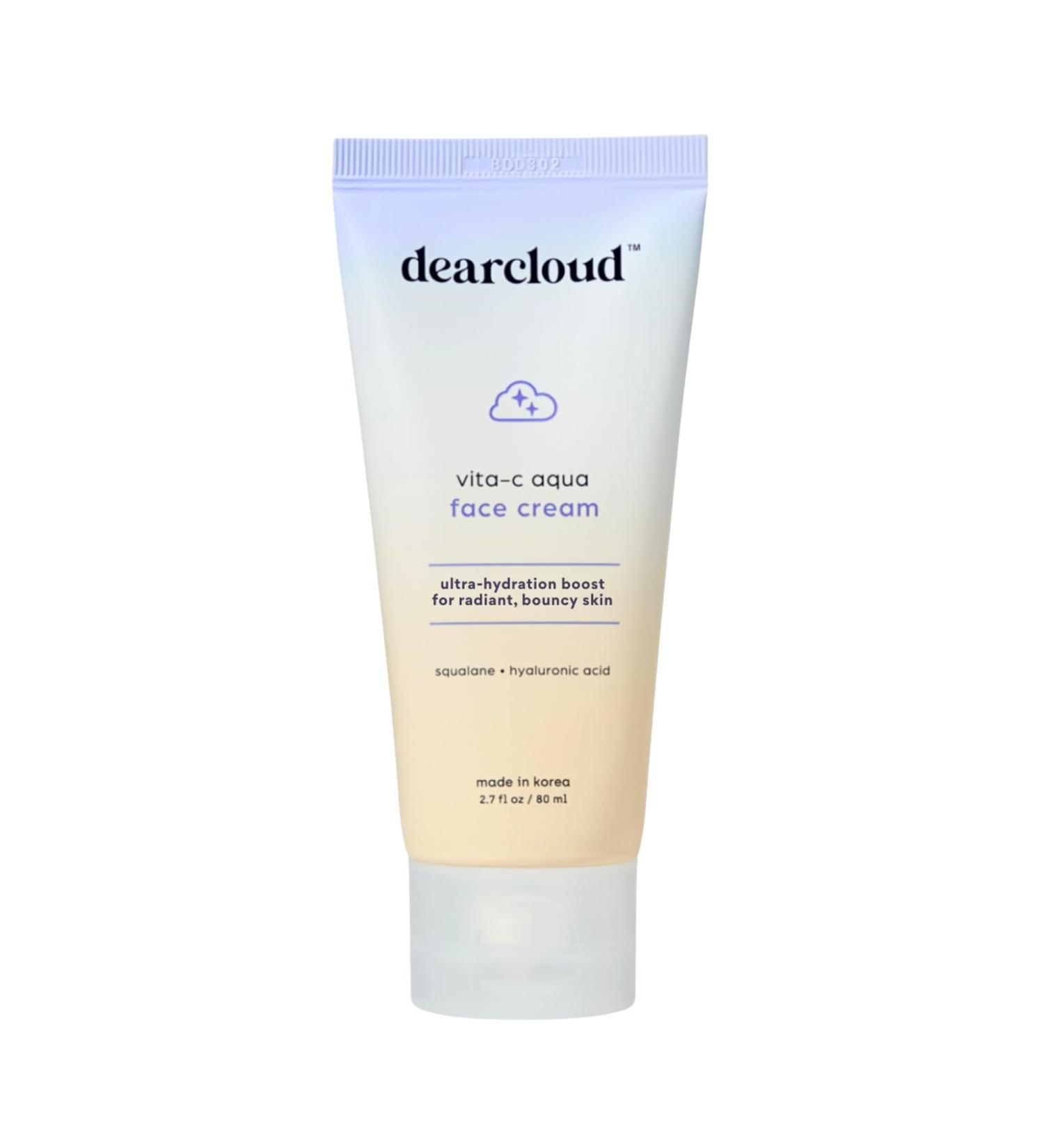 dearcloud Vita-C Aqua Face Cream Face Moisturizer with Vitamin C Squalane Oil for Face Hyaluronic Acid Serum Hydration Moisturizer for Women and Men (2.7 fl oz) - Buy Online on GoSupps.com