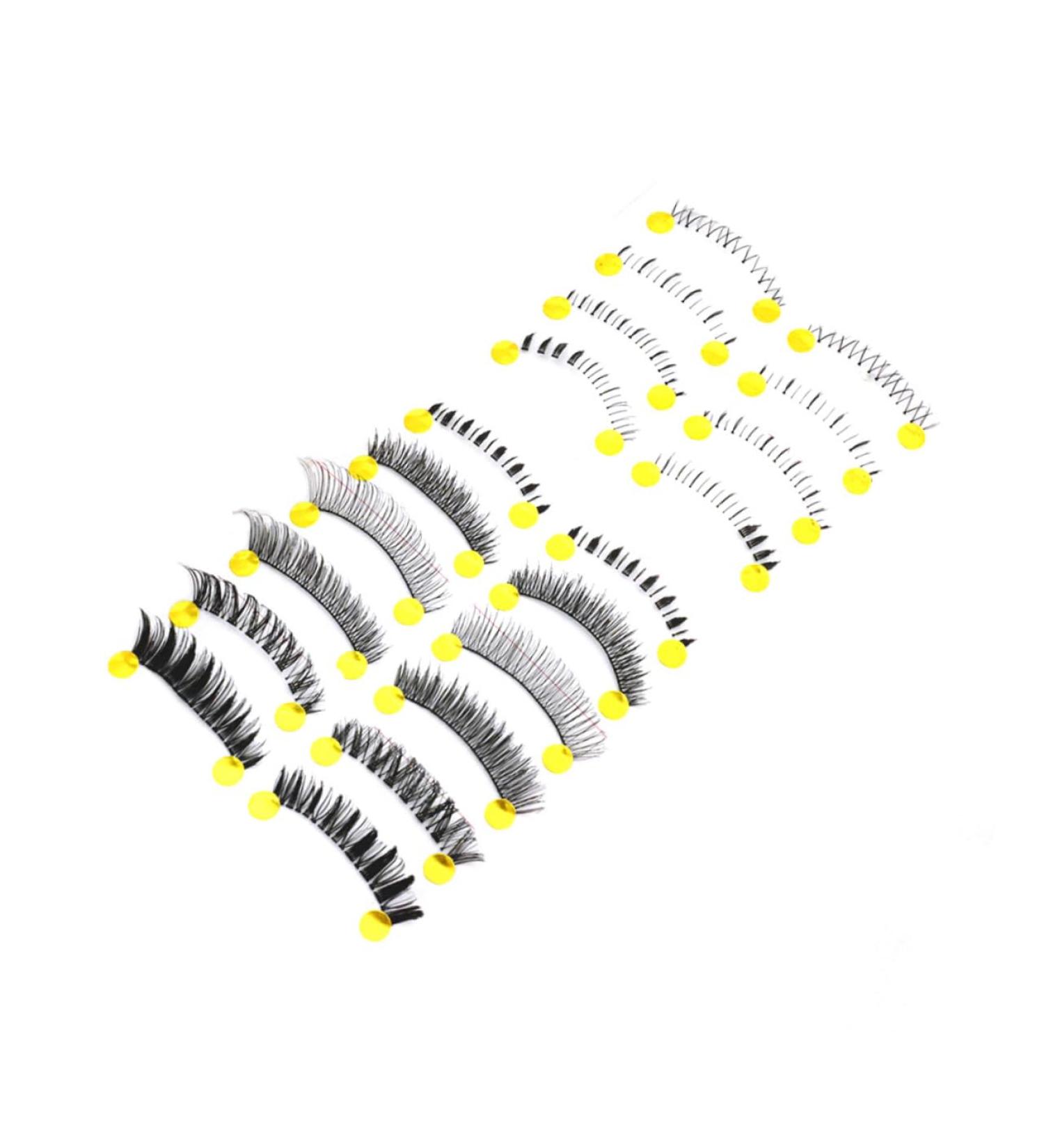 FOMIYES 10 Pairs Cross Eyelashes False Eyelash Fake Lashes Fake Eyelash Natural Eyelashes Transparent Stem - Buy Online on GoSupps.com