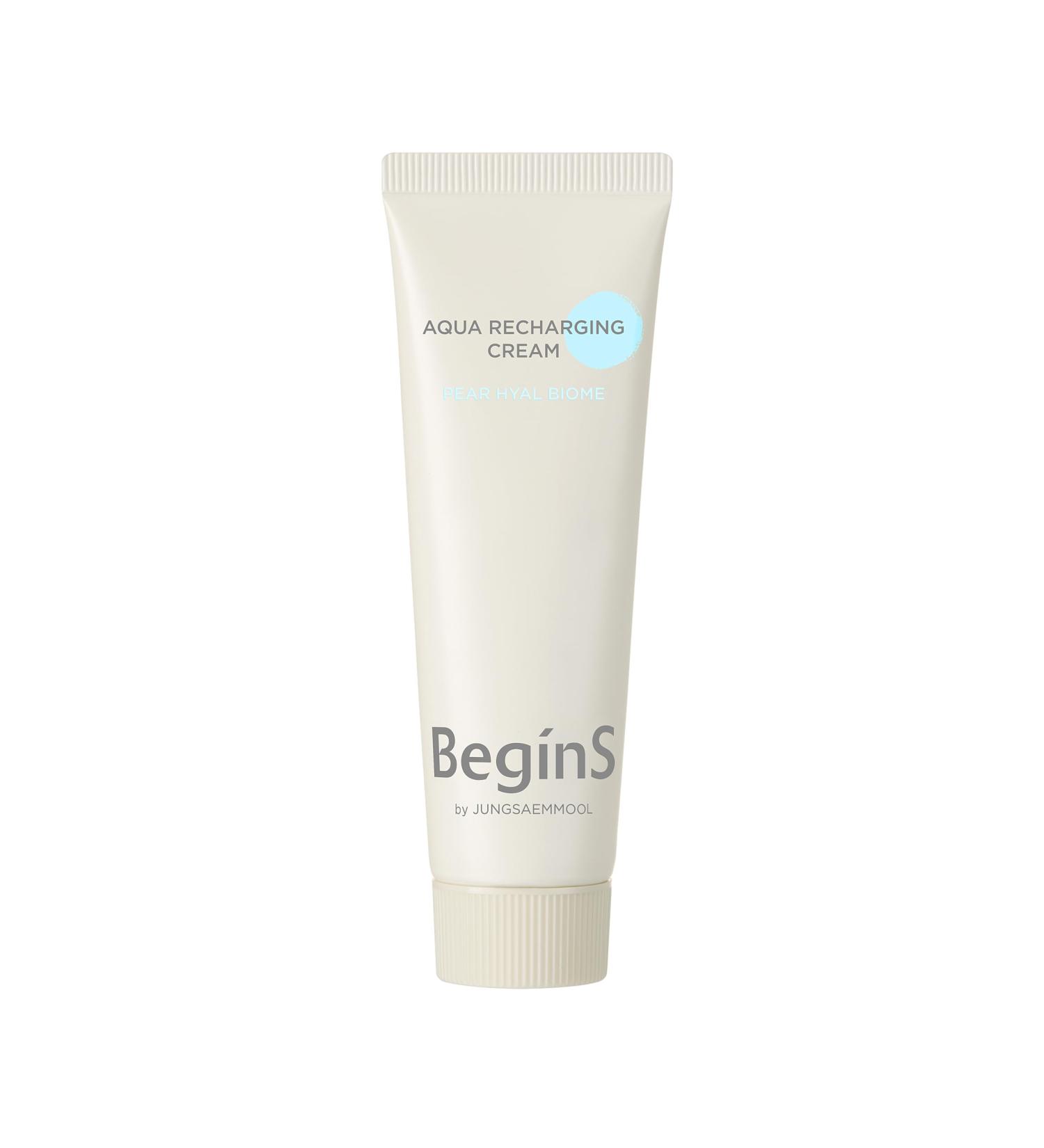 Begins by JUNGSAEMMOOL Aqua Recharging Cream 1.69 Fl Oz Lightweight Gel Moisturizer with Hyaluronic Acid Deep Hydration up to 100 Hours Vegan Formula for Fresh and Comfortable Skin Korean Skincare