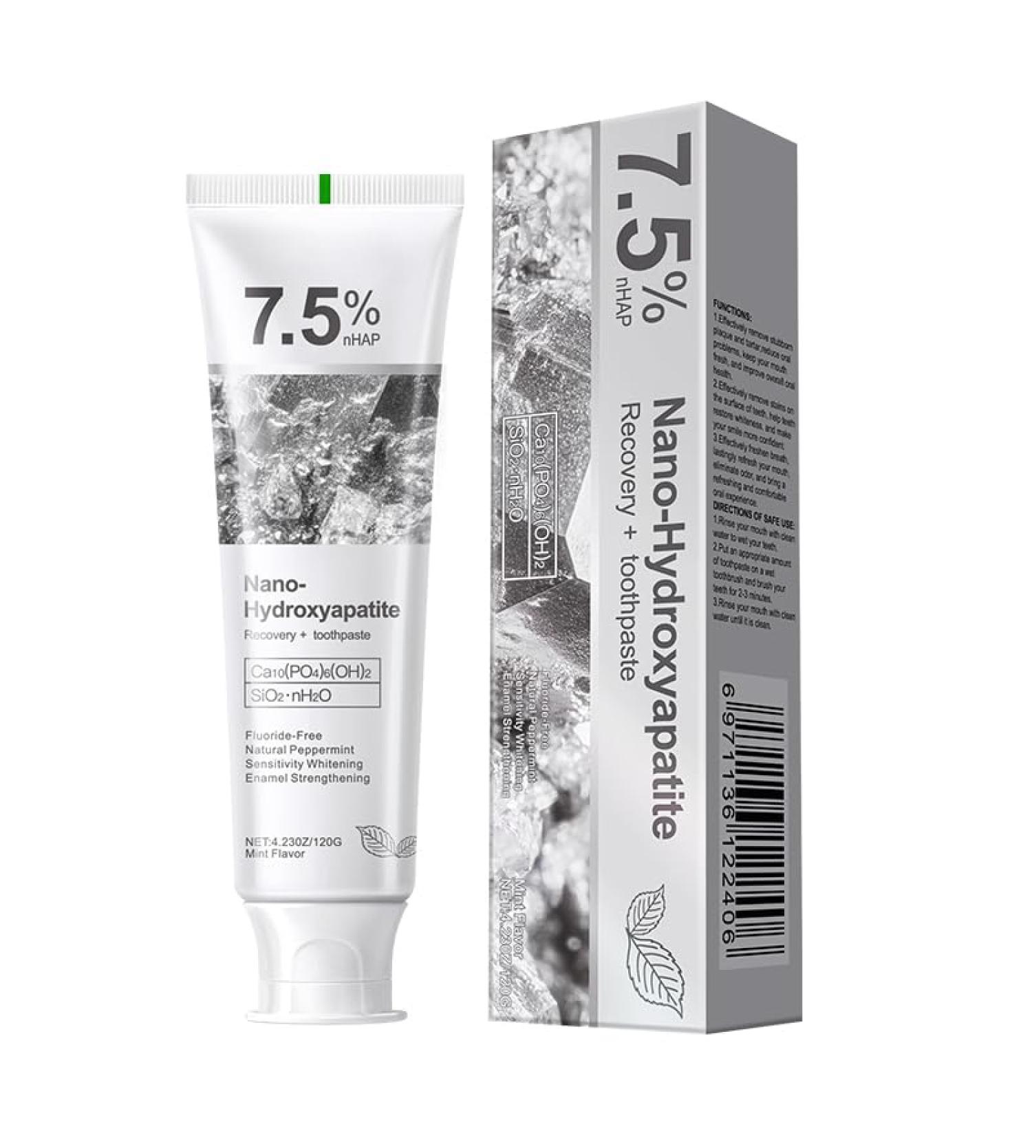 Hydroxyapatite Toothpaste 7.5% Protects Enamel and Strengthens Teeth Cleans and Cares for Oral Health Freshens Breath Toothpastes 4.23 Oz