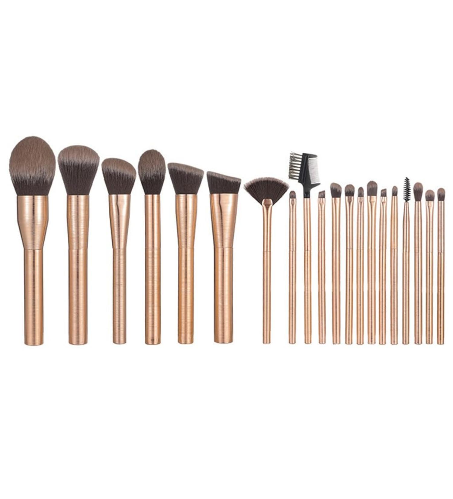 Spot Rose Gold Brushed 20-Piece Makeup Brush Set - Essential Eyeshadow Blush & Highlighter Brushes for Beginners | International Shipping - Buy Online on GoSupps.com
