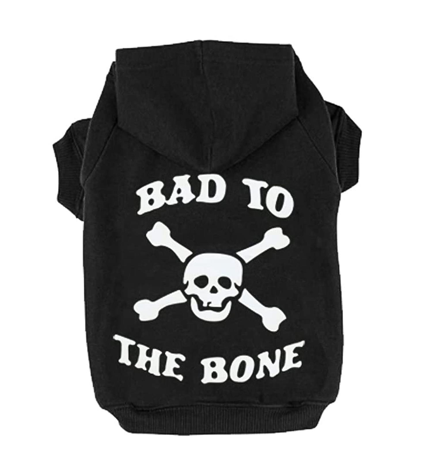 EXPAWLORER Bad to The Bone Dog Hoodie with Hat - Pet Fall/Winter Sweater for Cats & Dogs - Buy Online on GoSupps.com