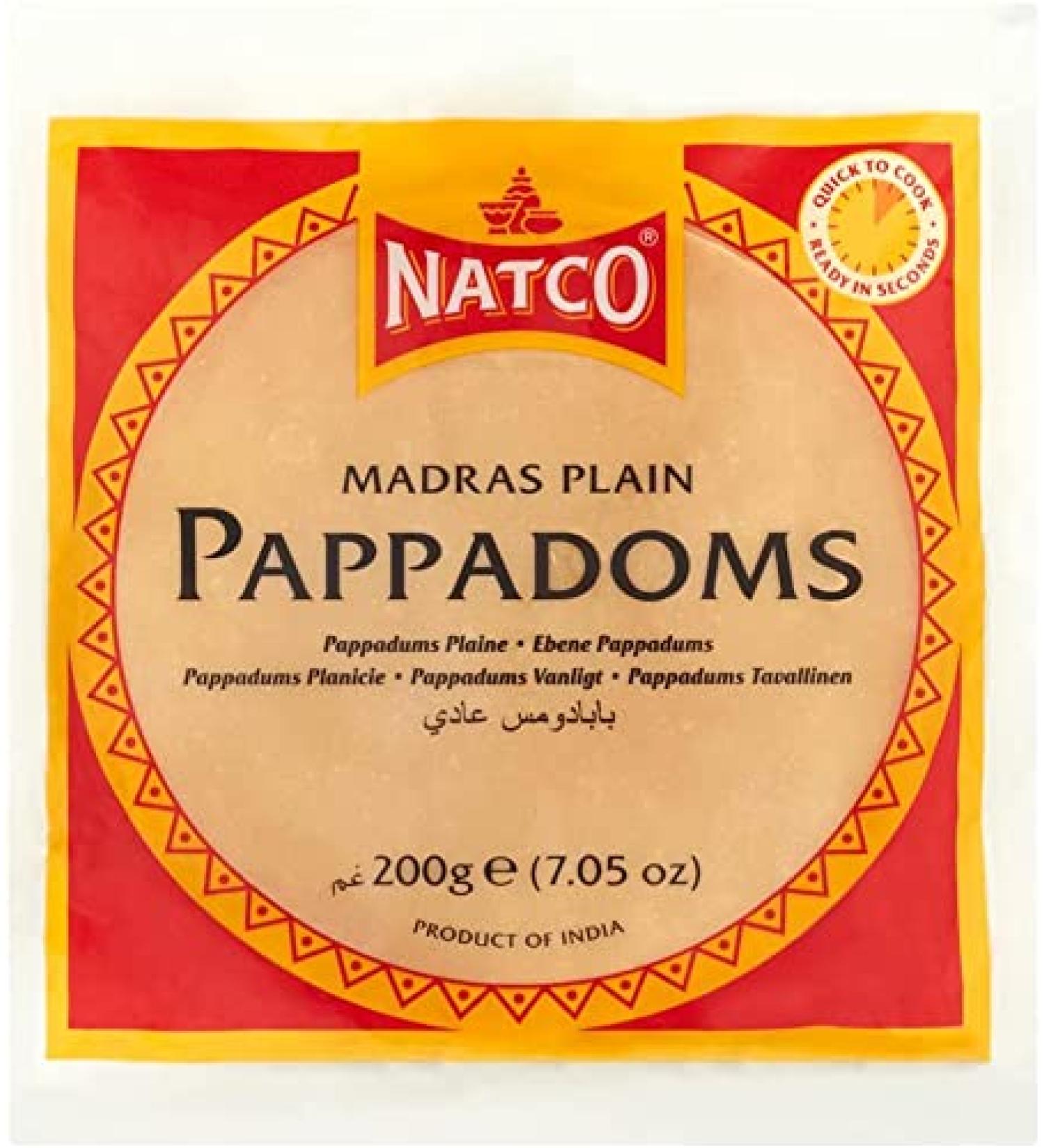 Red Rickshaw Natco Plain Mini Madras Poppadoms 200 g