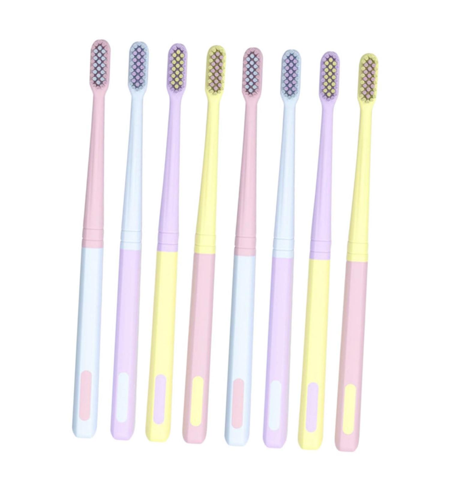 Clispeed 8-St Macaron Toothbrush - Electric & Manual Camping Toothbrushes Micro Brushes Charcoal Soft Fur Perfect for Hiking & Pregnant Women - Buy Online on GoSupps.com