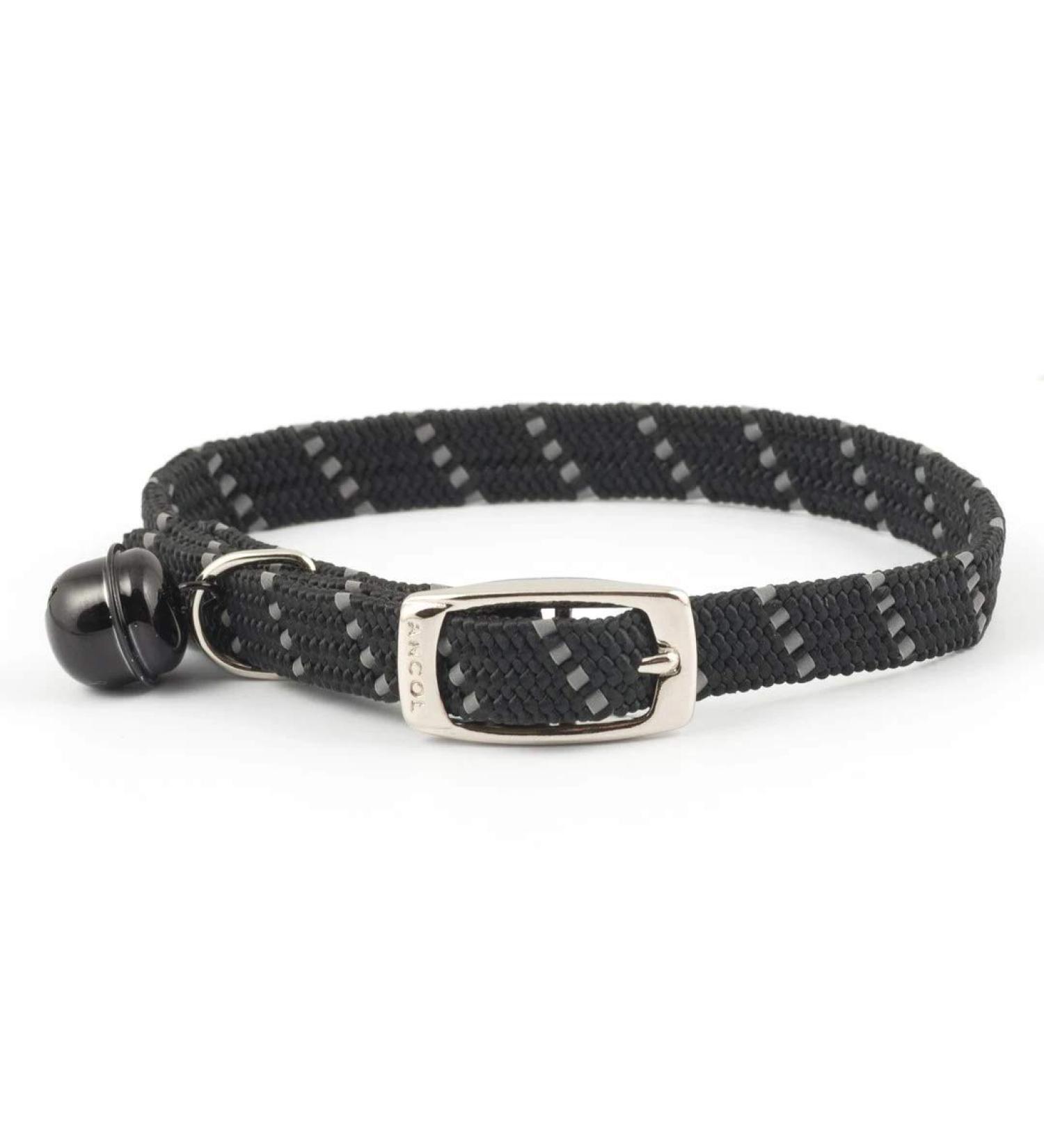 Ancol Reflective all-elastic Cat Collar Black Black 1 Count (Pack of 1) Single - Buy Online on GoSupps.com